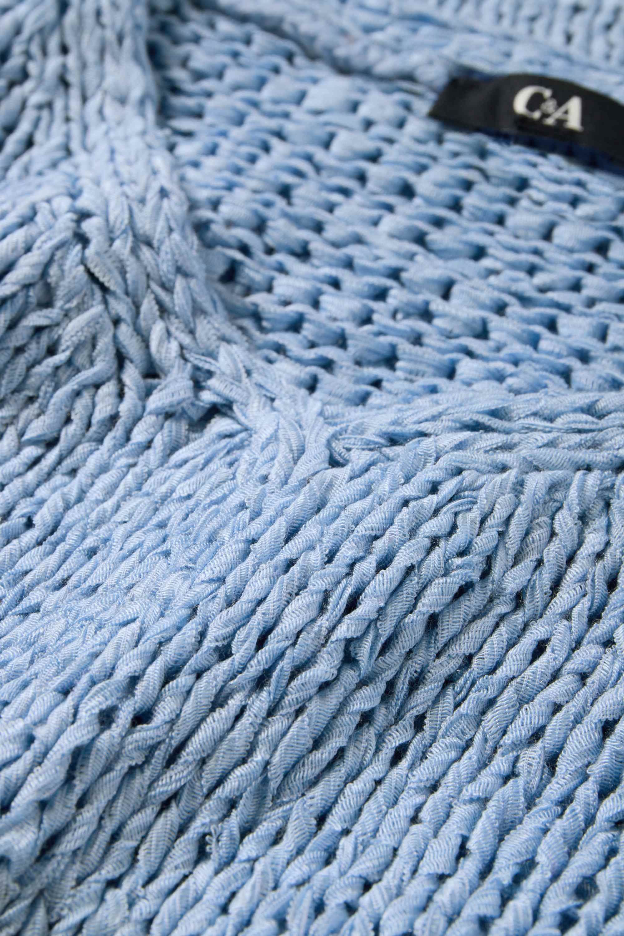 Knitted jumper - short sleeve light blue