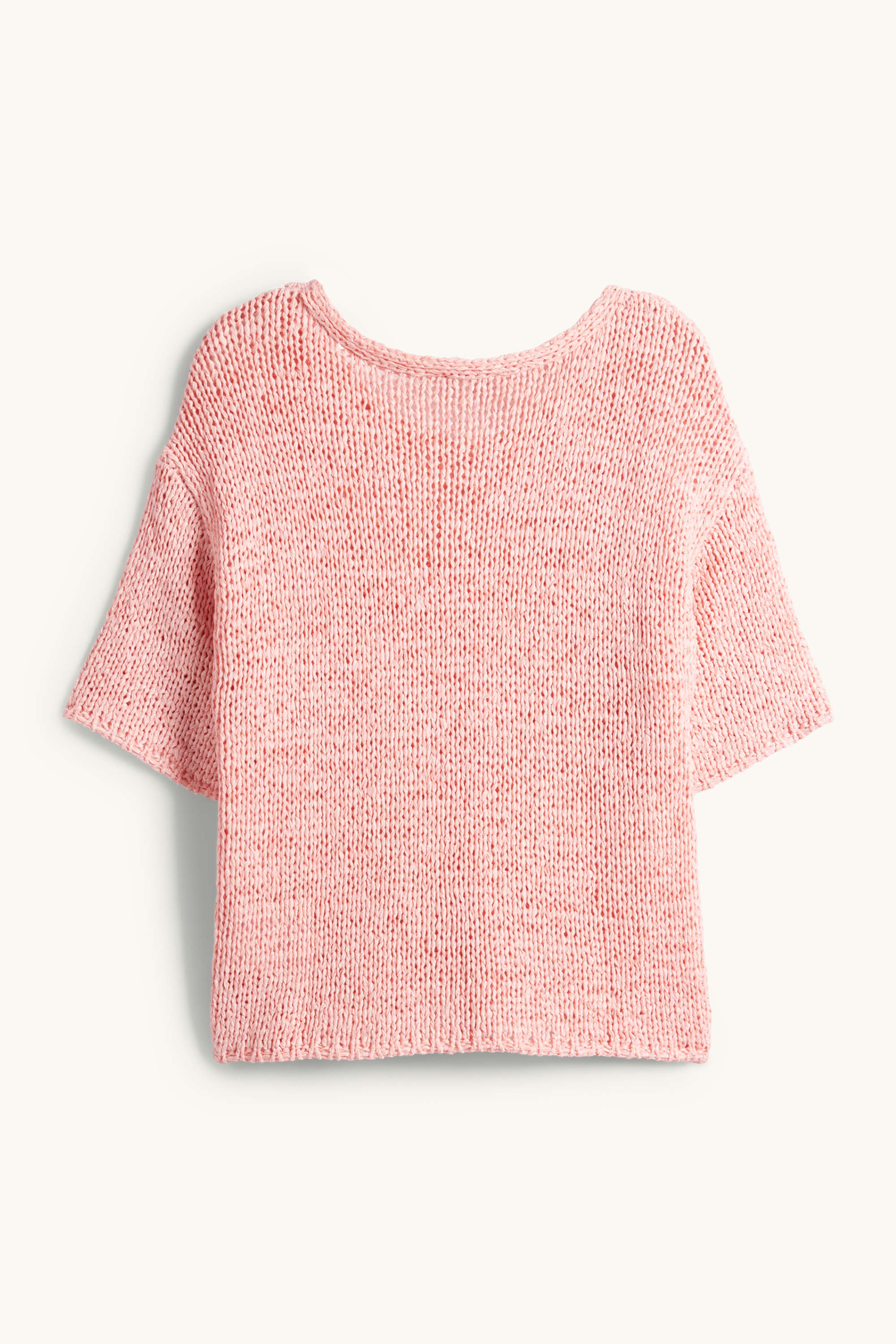 Knitted jumper - short sleeve pink