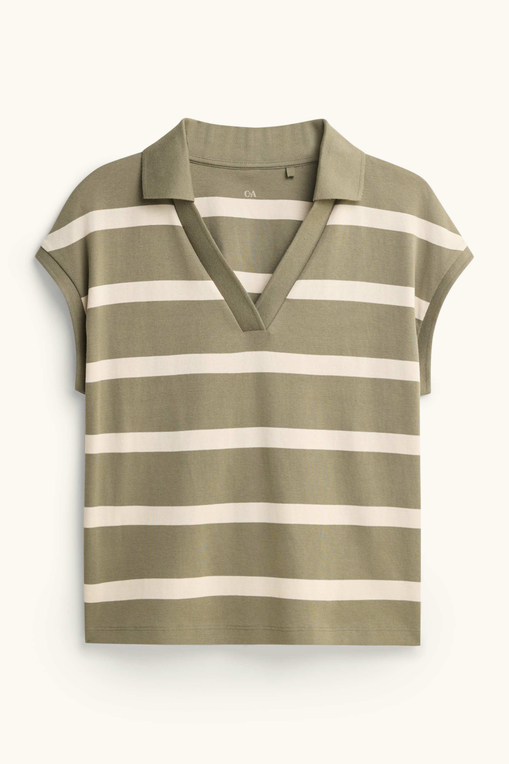 Polo shirt - regular fit - striped light green