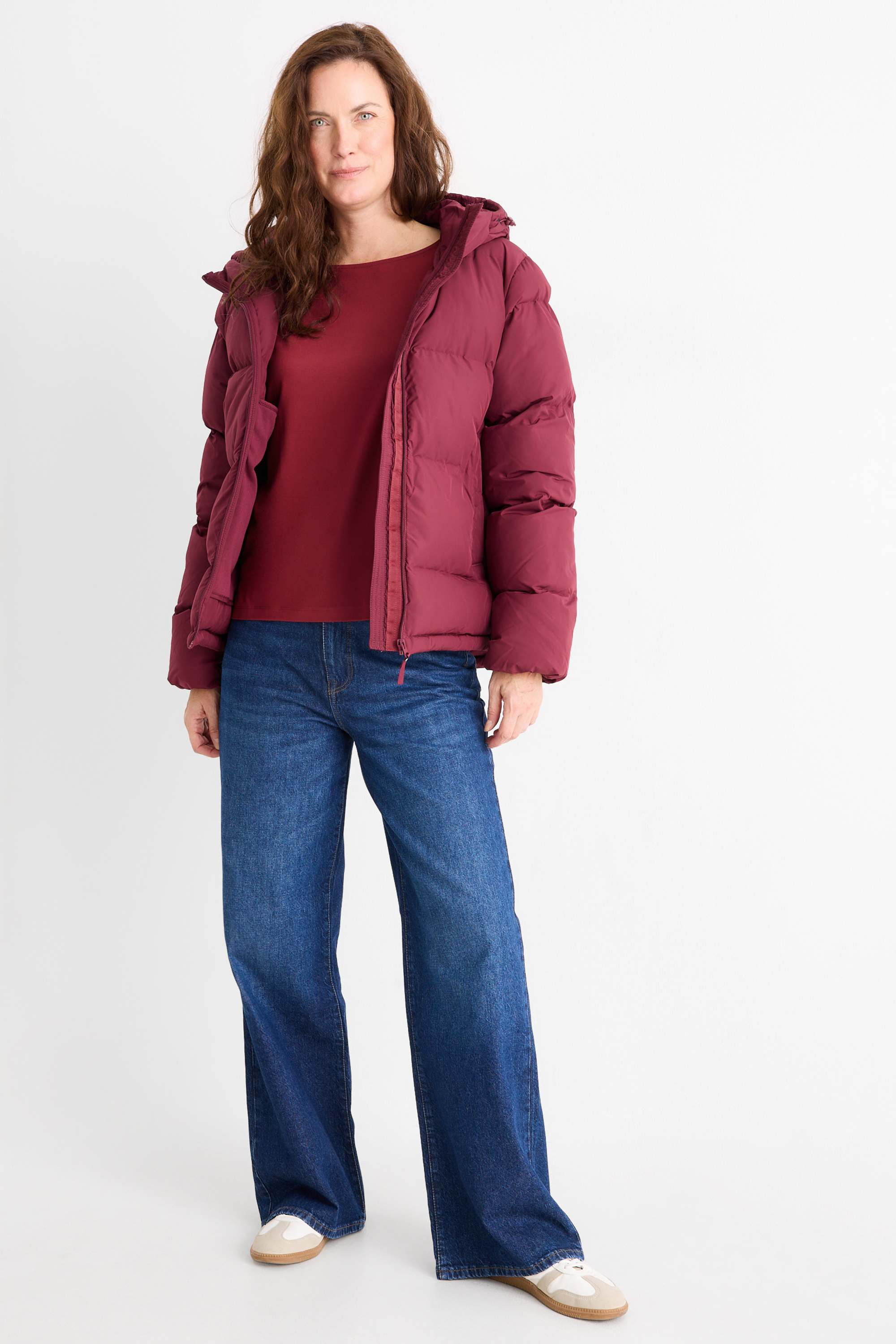 Long sleeve top - regular fit dark red