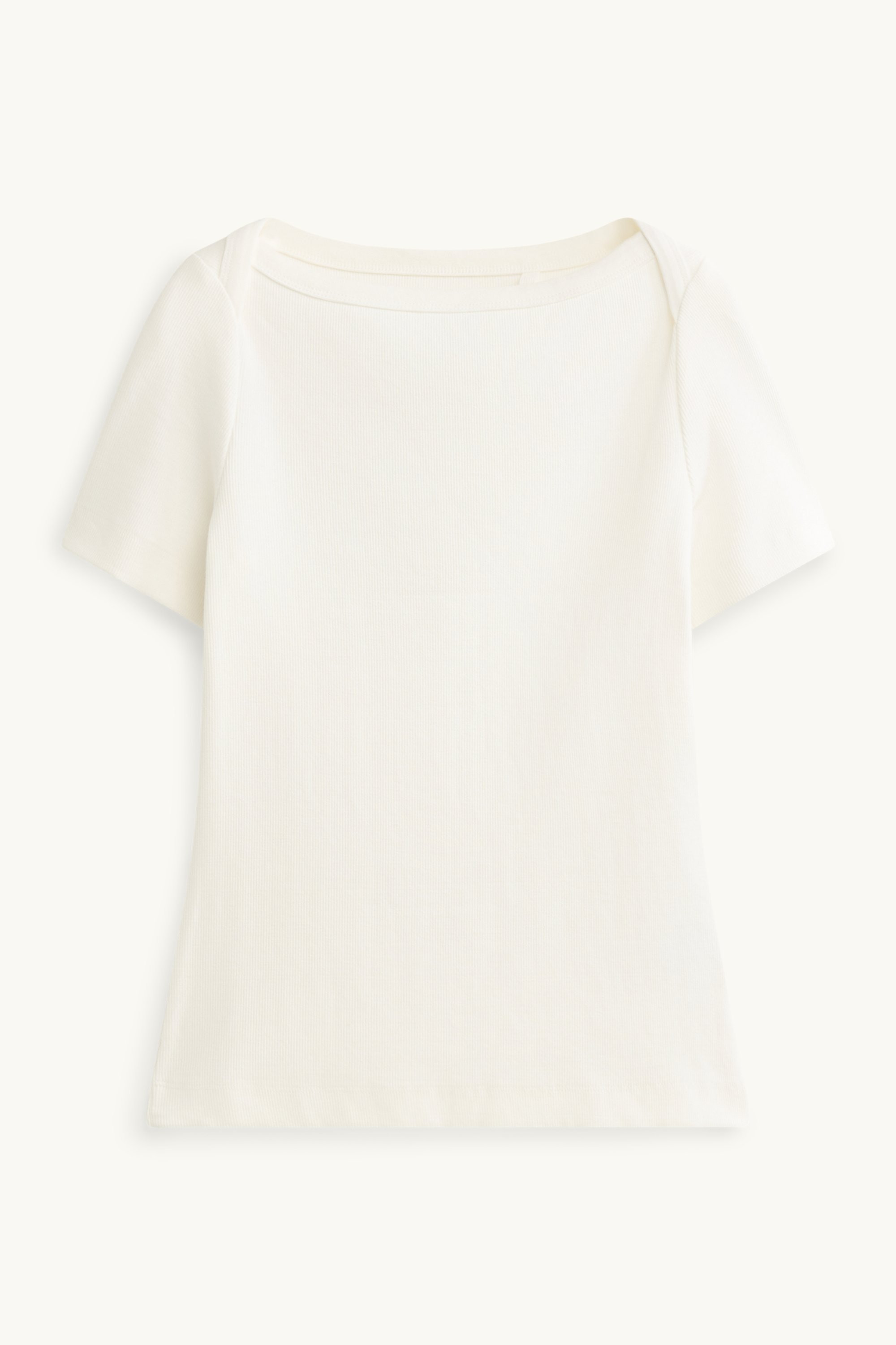 T-shirt - slim fit - ribbed white