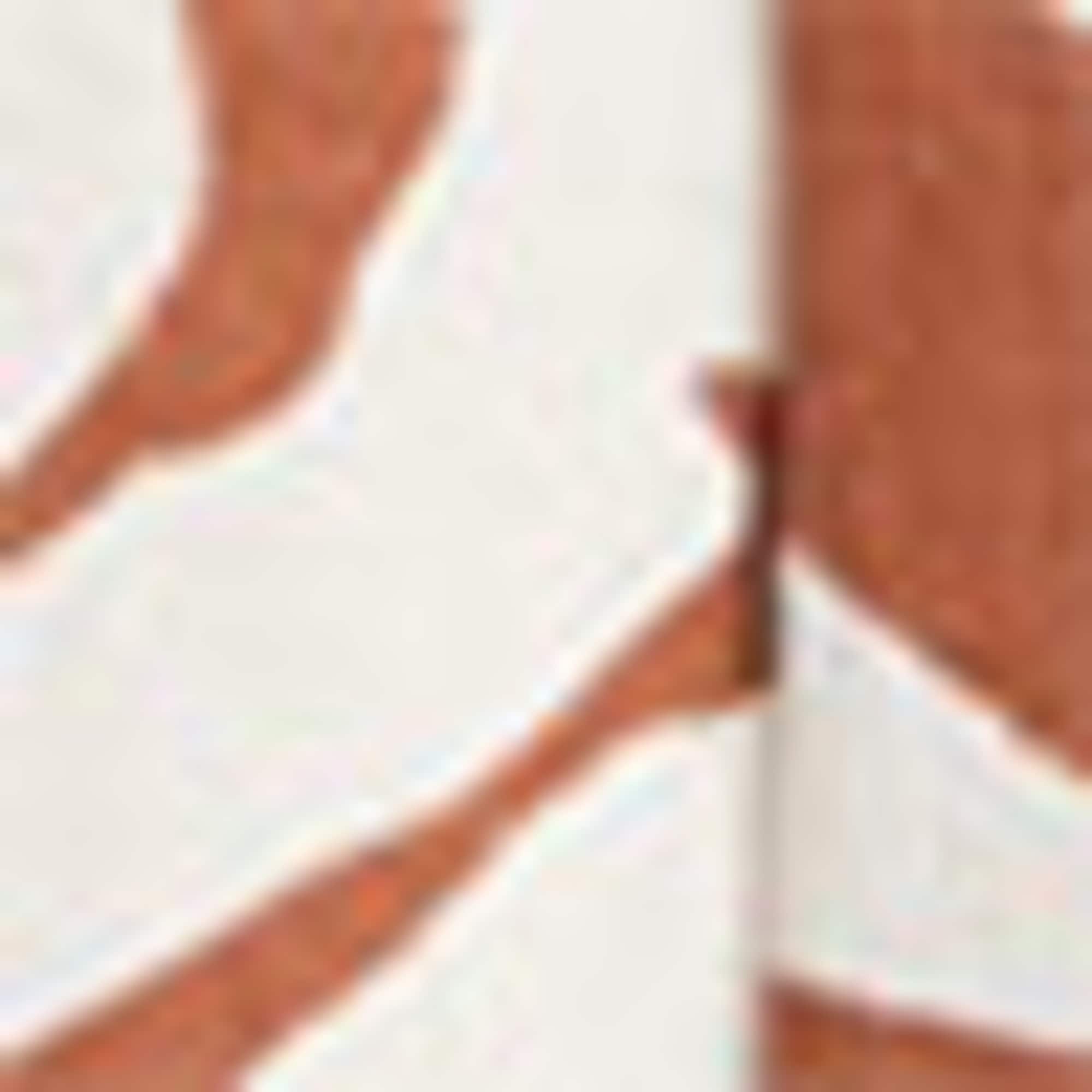 Shorts - mid-rise waist - linen blend - patterned brown / cremewhite