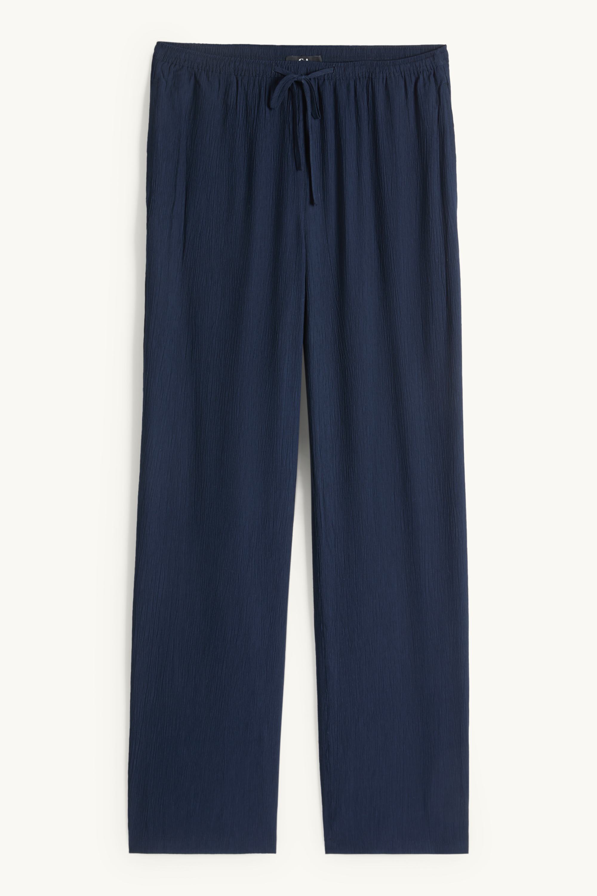 Cloth trousers - mid-rise waist - wide leg dark blue