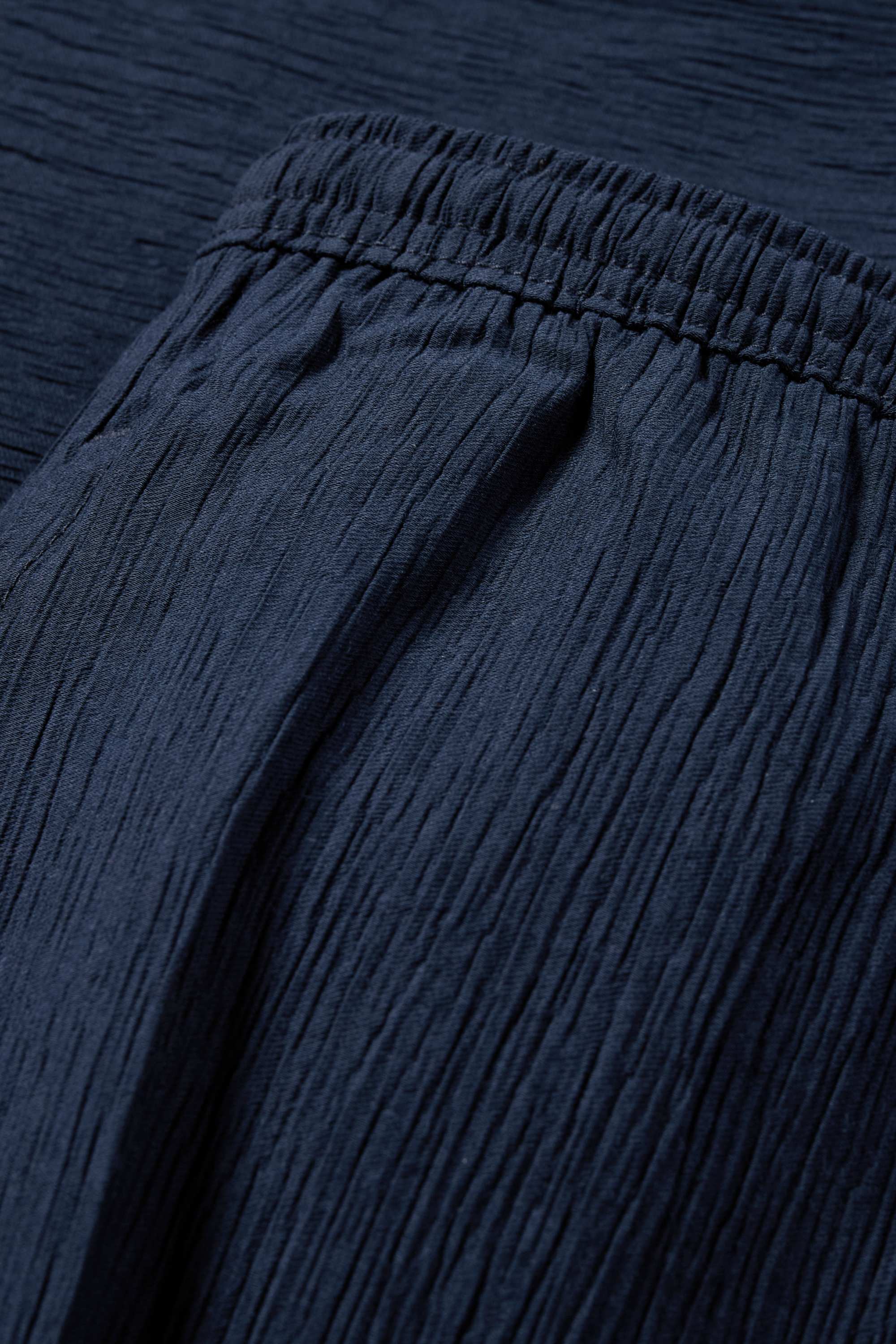 Cloth trousers - mid-rise waist - wide leg dark blue