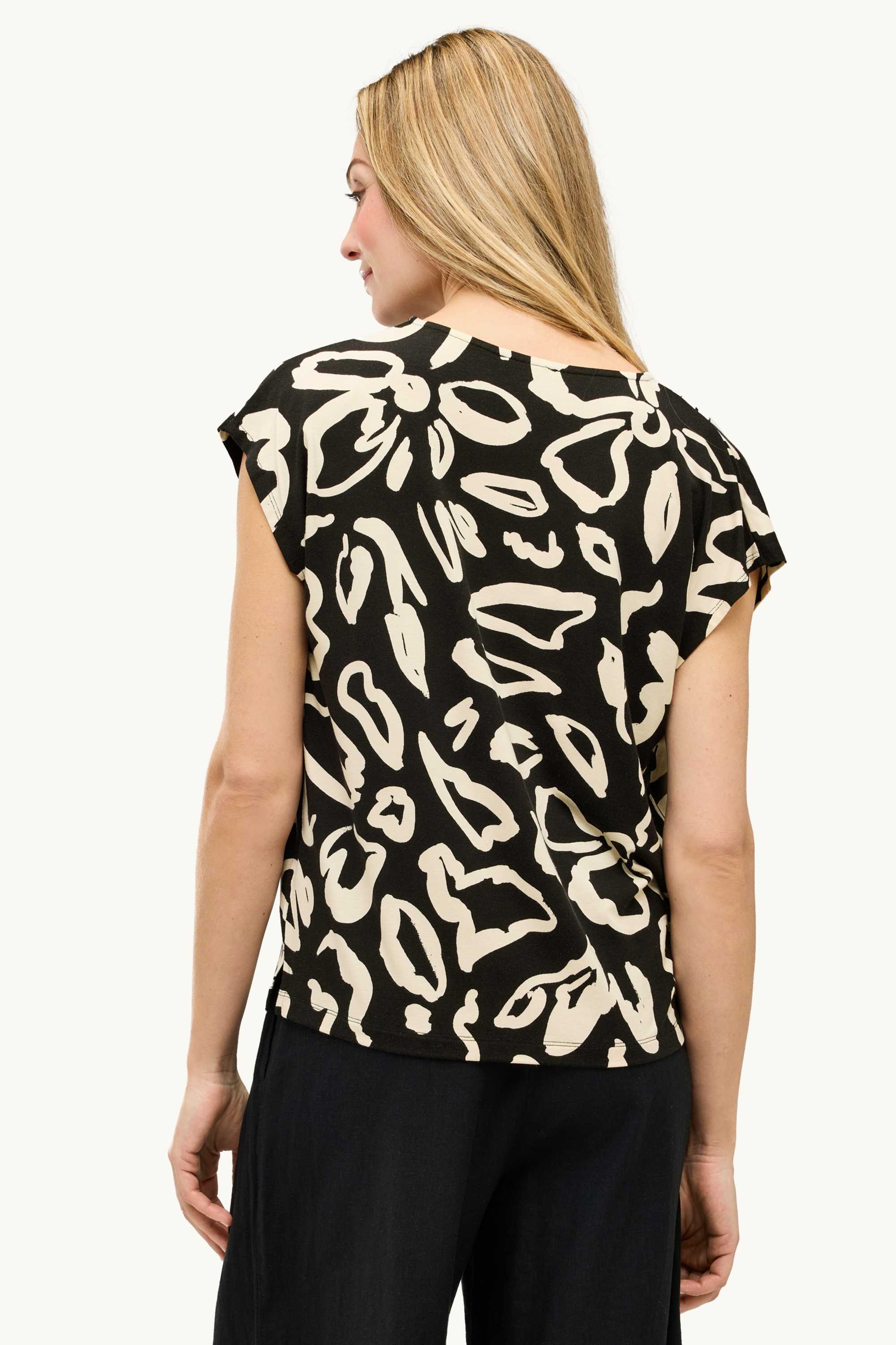 T-shirt - regular fit white / black