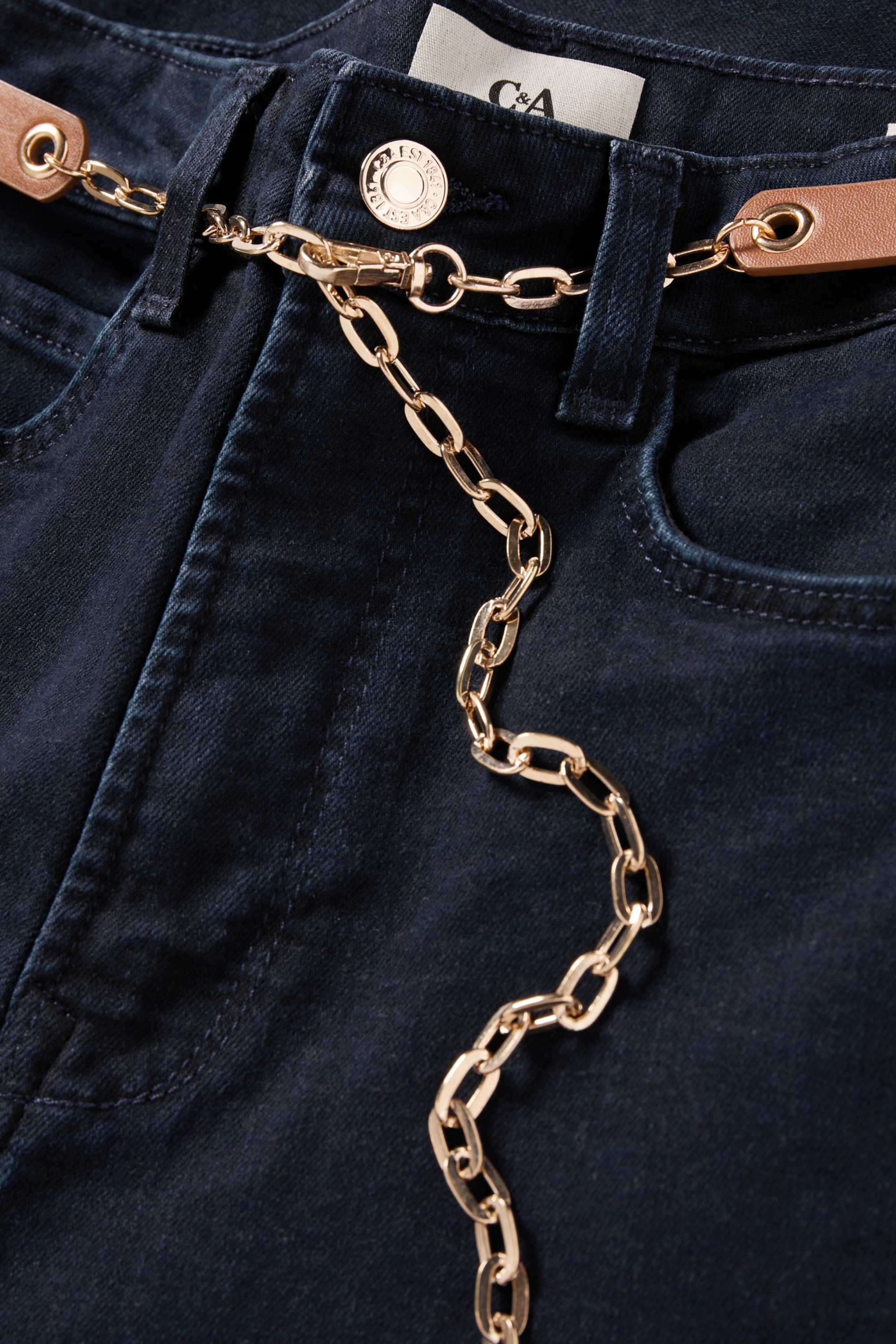 Flared jeans with belt - high waist - LYCRA® denim-dark blue