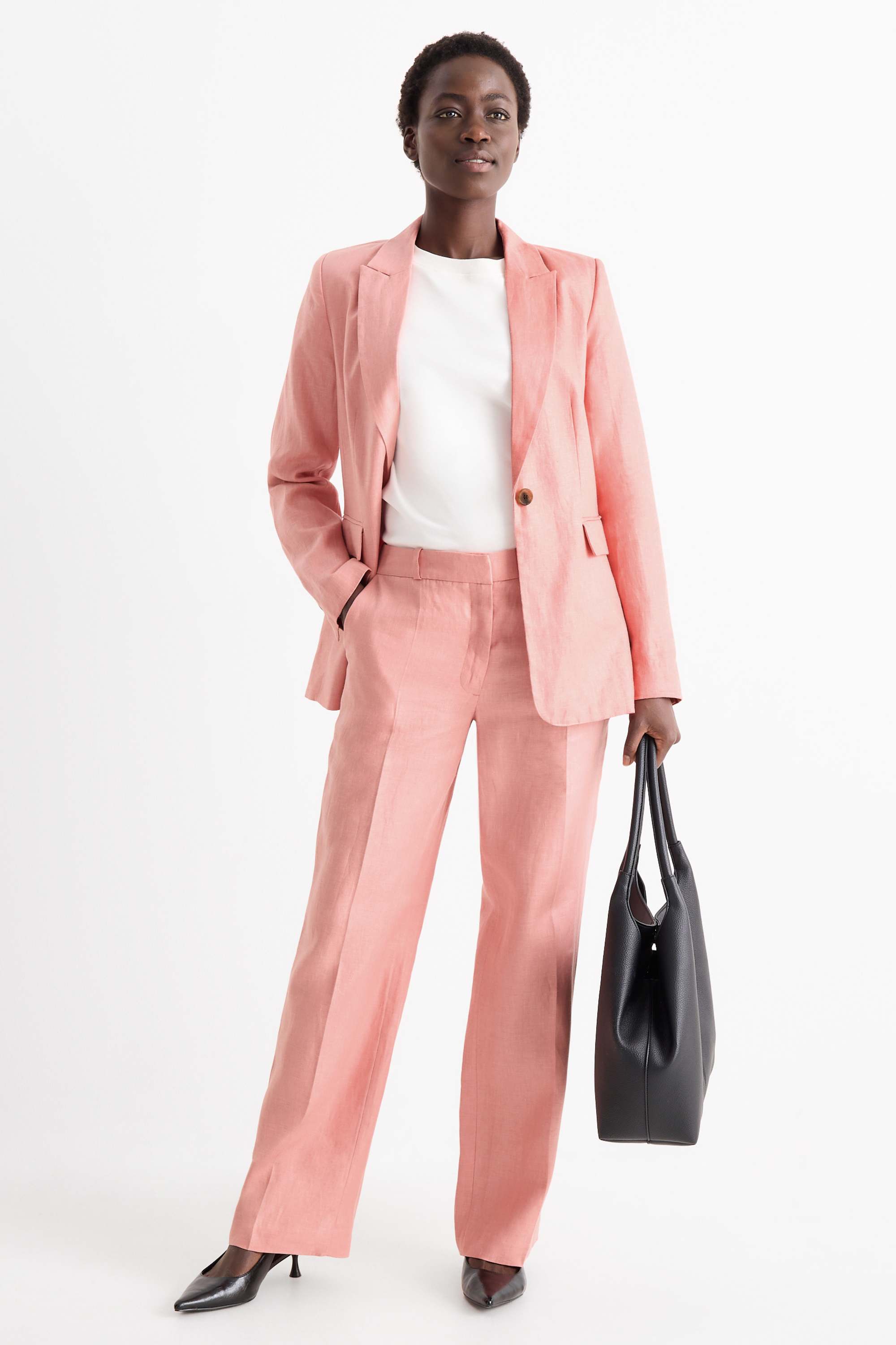 Linen business blazer - regular fit rose