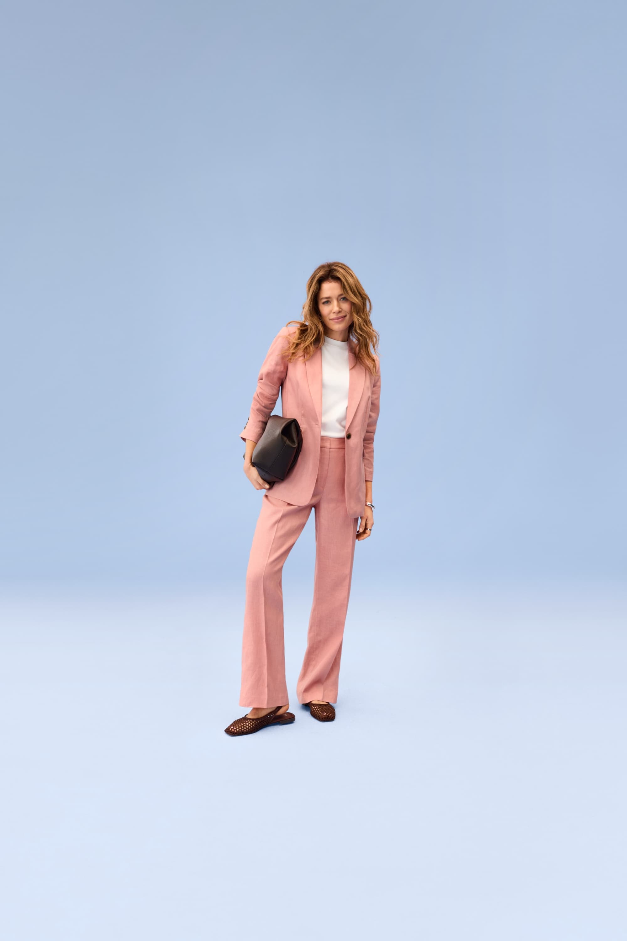 Linen business blazer - regular fit rose