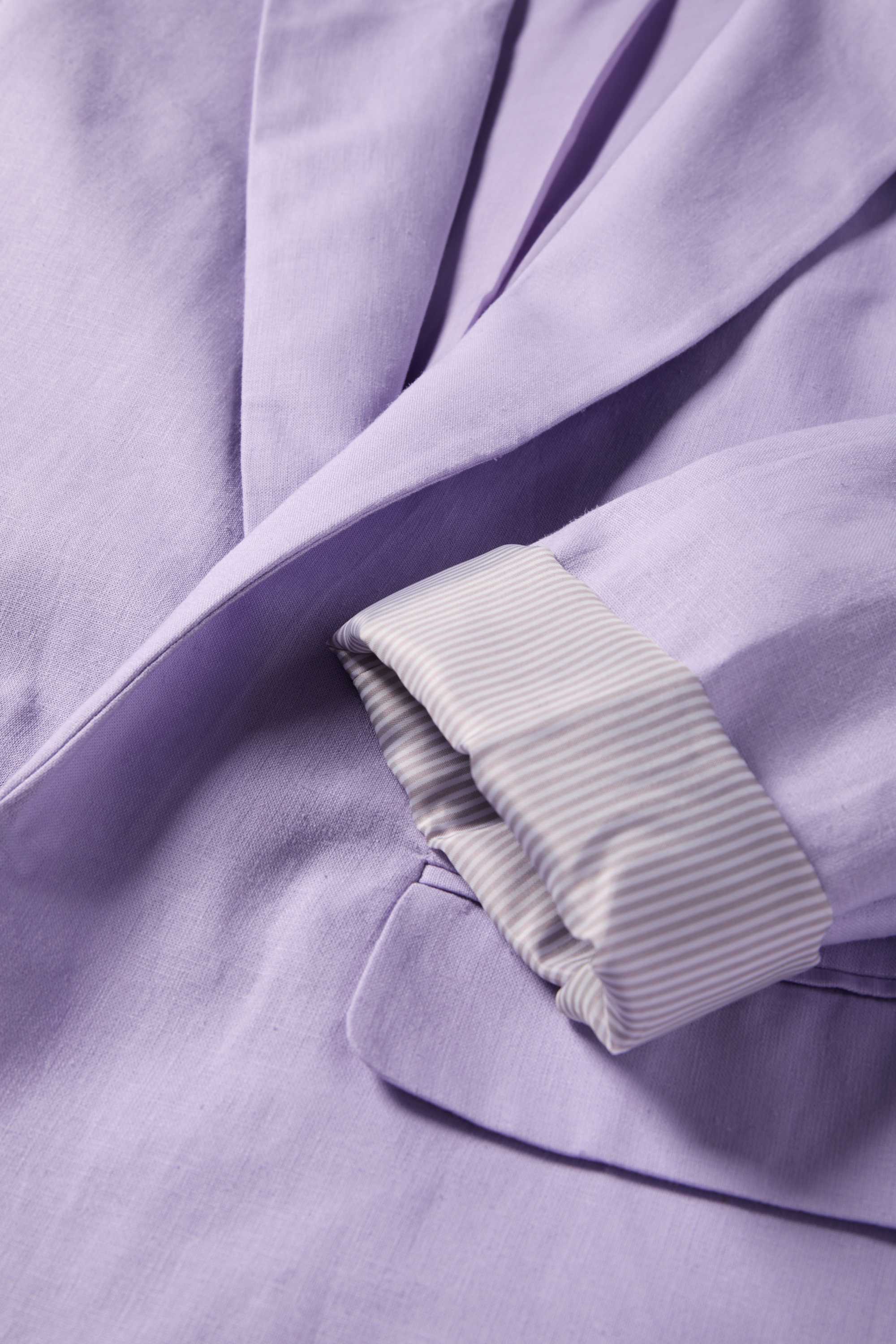 Long blazer - regular fit - linen blend purple
