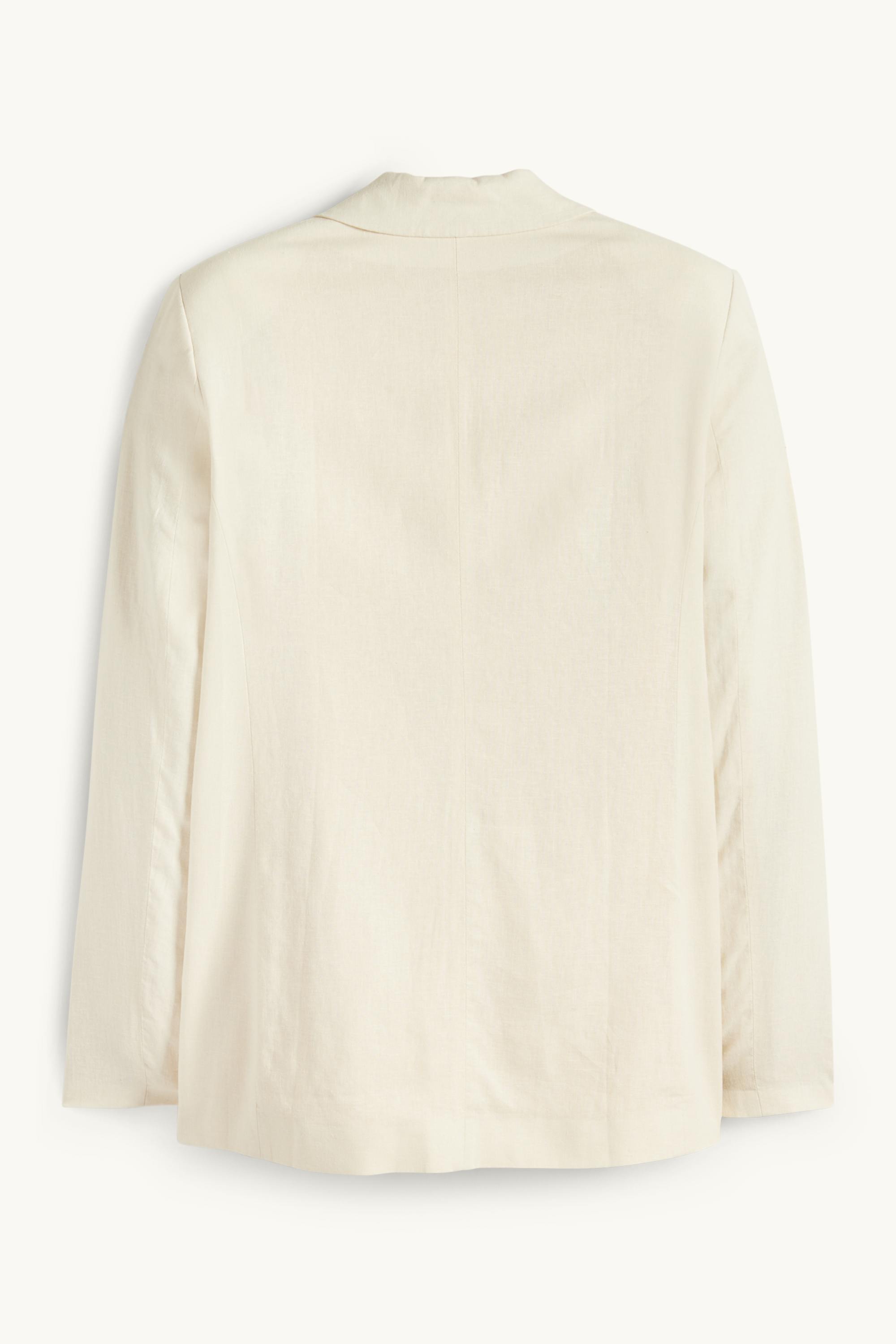 Long blazer - regular fit - linen blend creme
