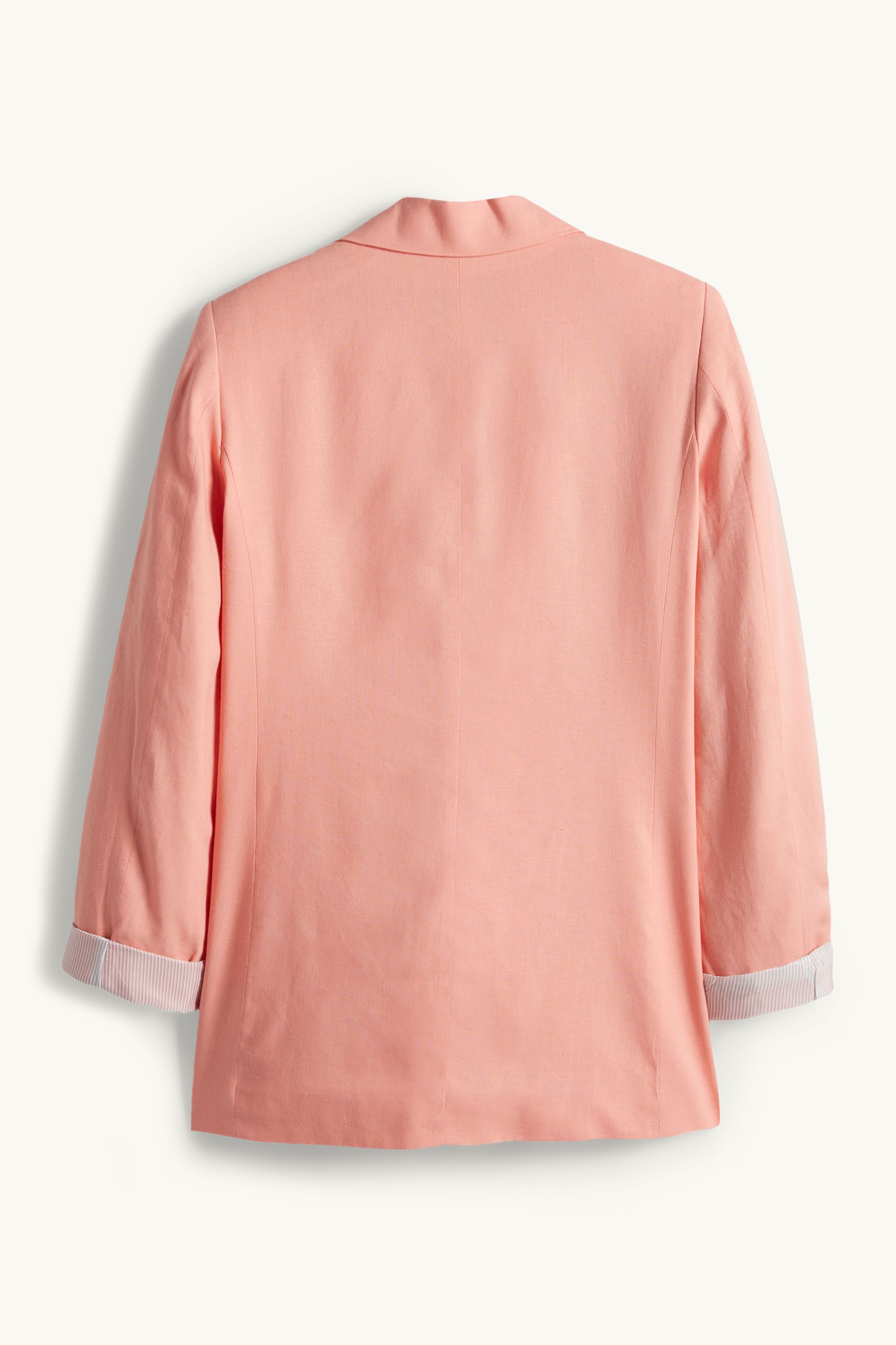 Long blazer - regular fit - linen blend coral