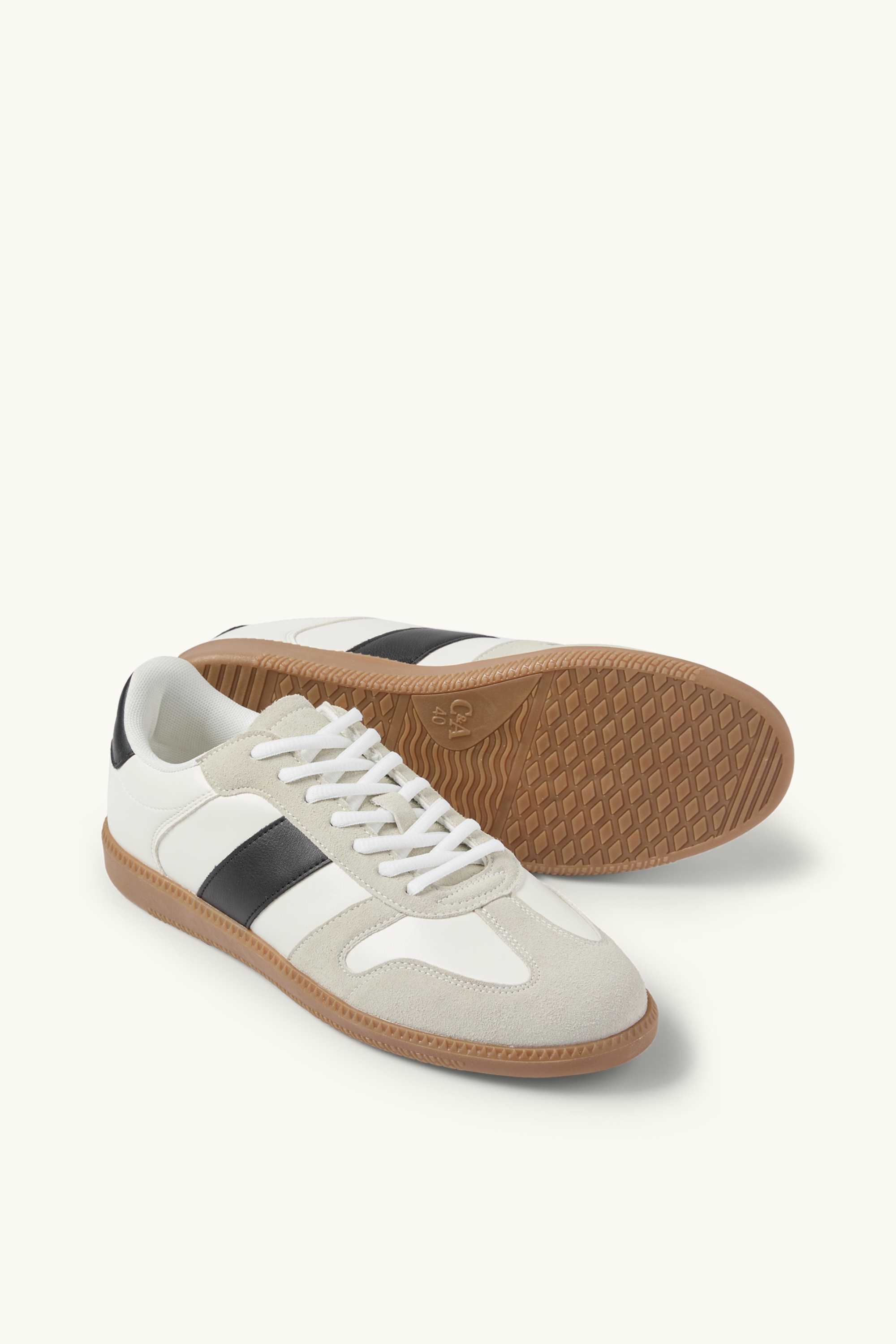 Trainers - faux leather cremewhite
