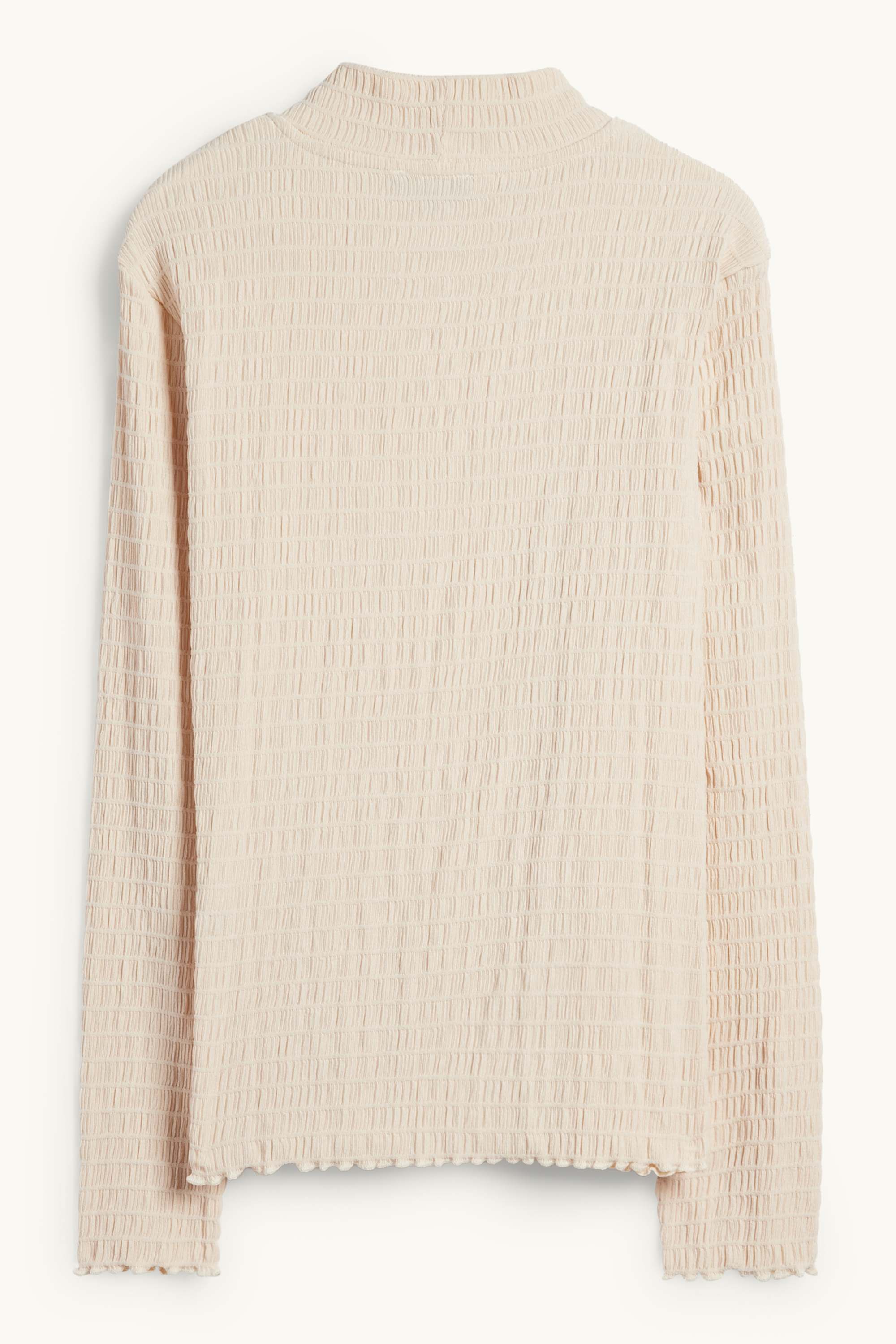 Long sleeve top - regular fit - smocked cremewhite