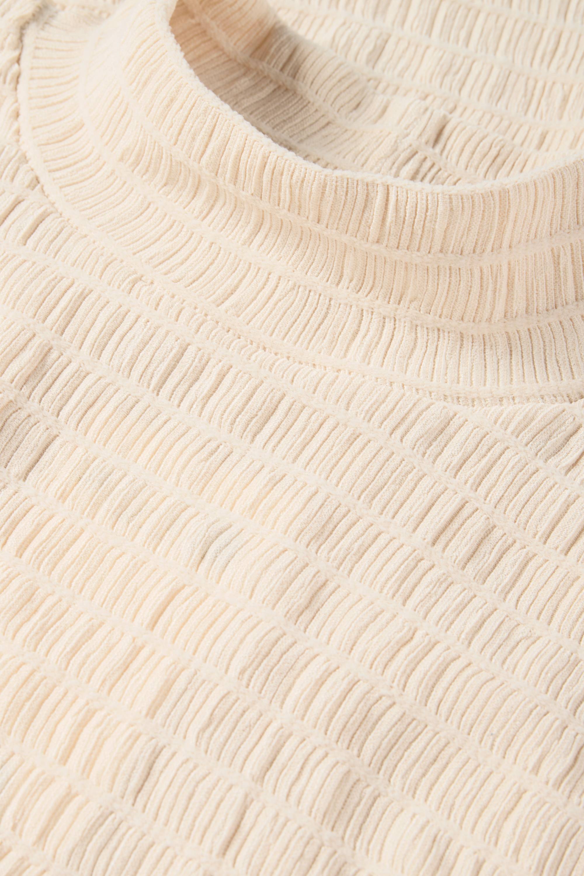 Long sleeve top - regular fit - smocked cremewhite