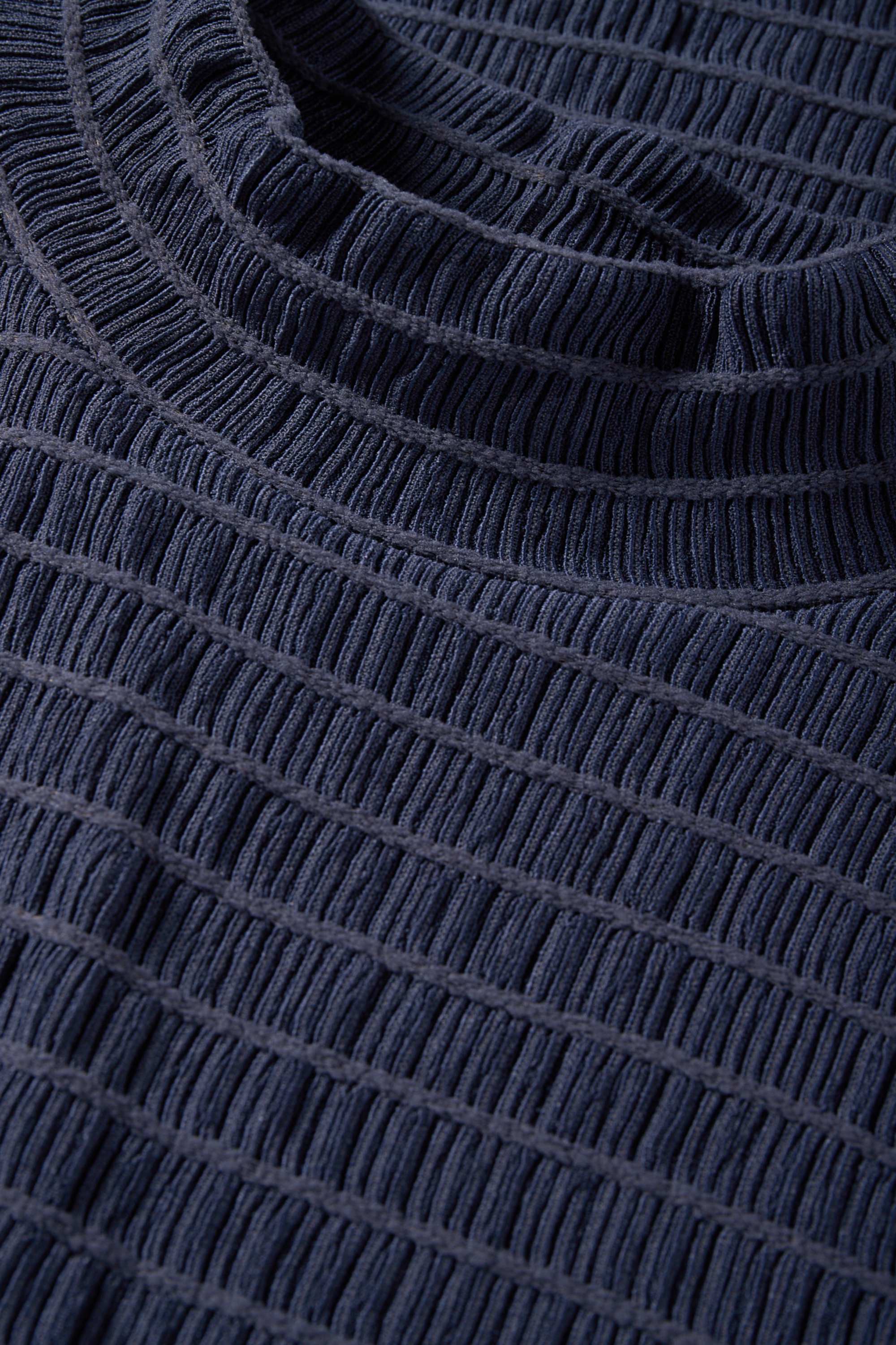 Long sleeve top - regular fit - smocked dark blue