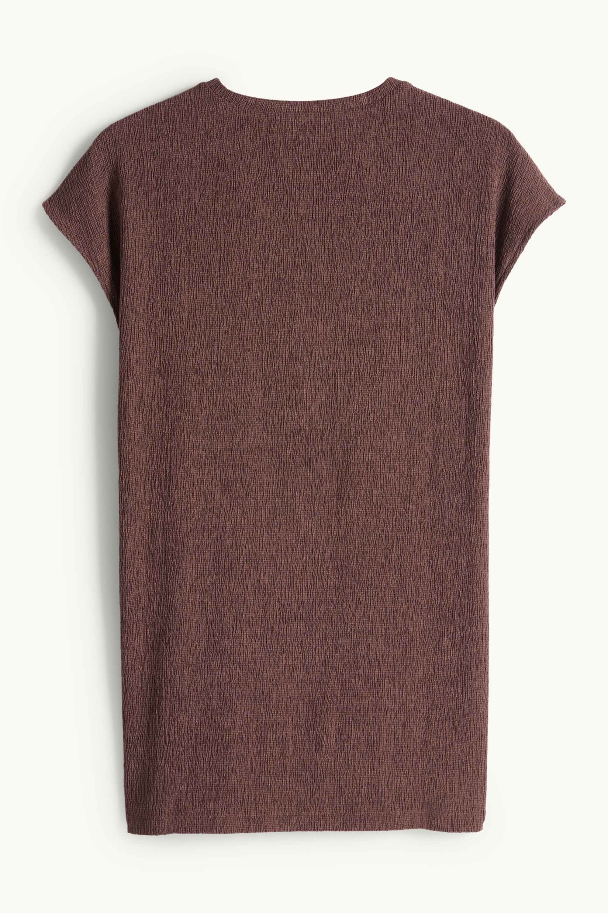 T-shirt - slim fit - textured brown