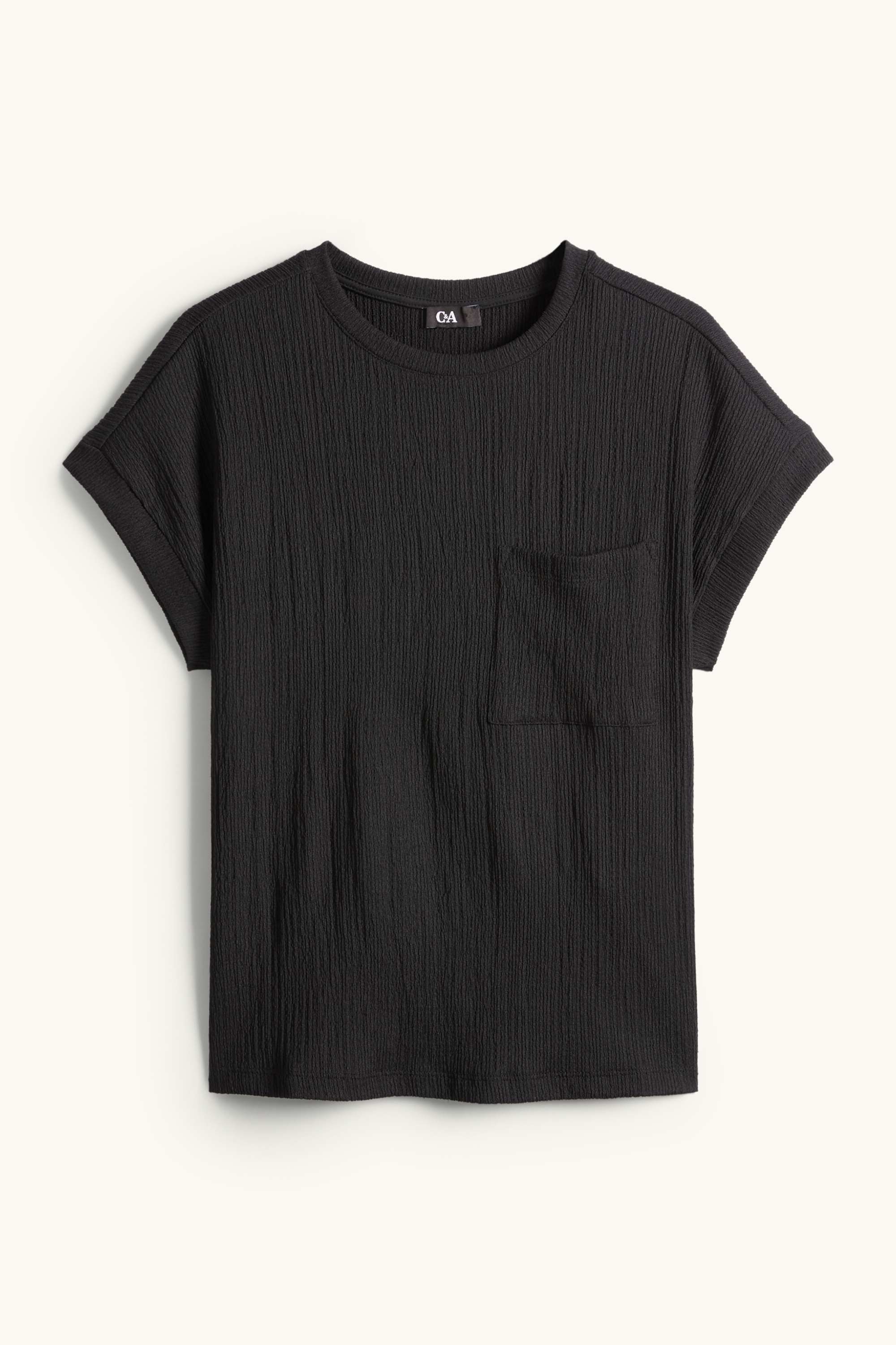 T-shirt - relaxed fit - textured black