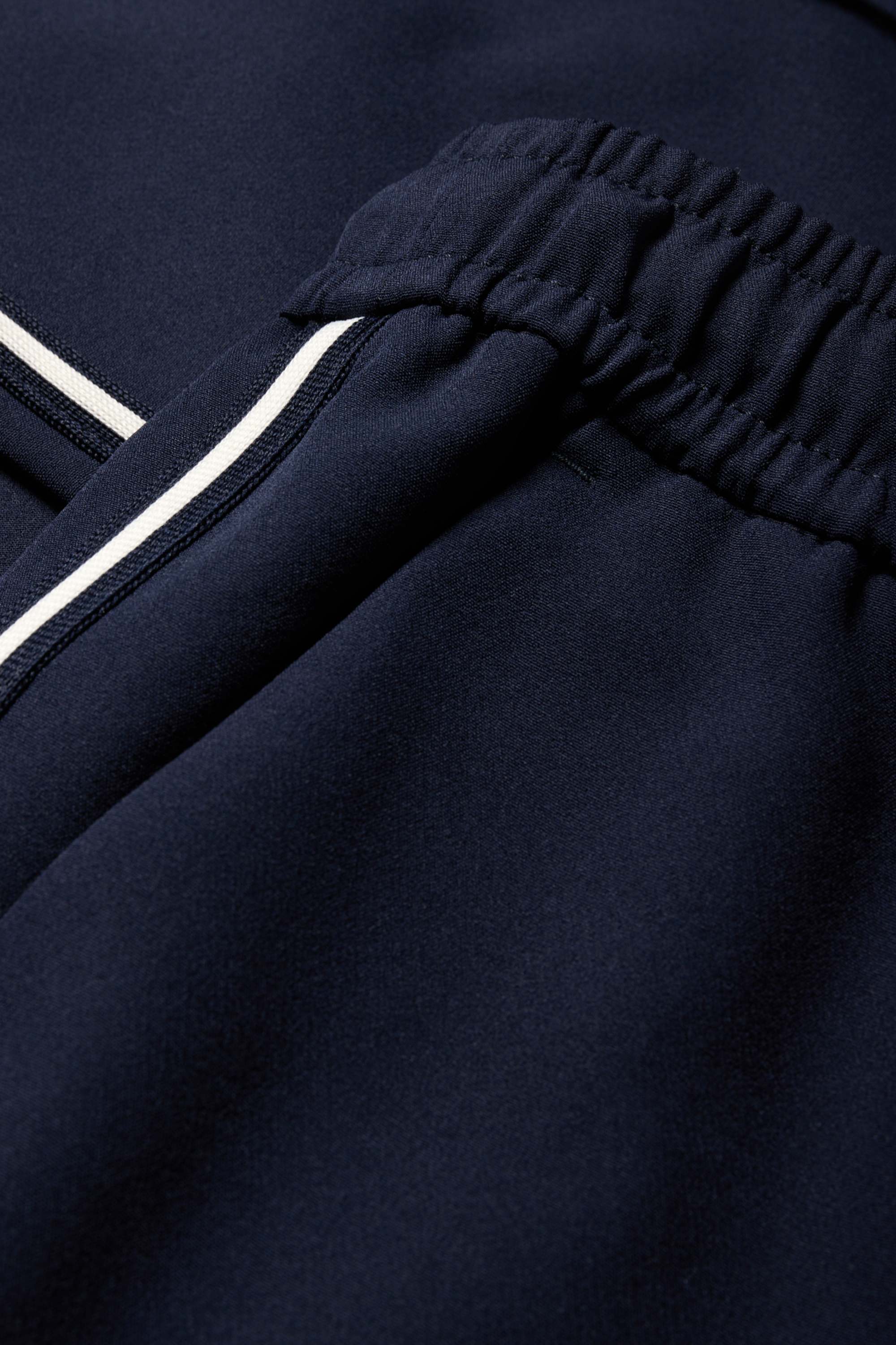Jersey trousers - mid-rise waist - wide leg dark blue