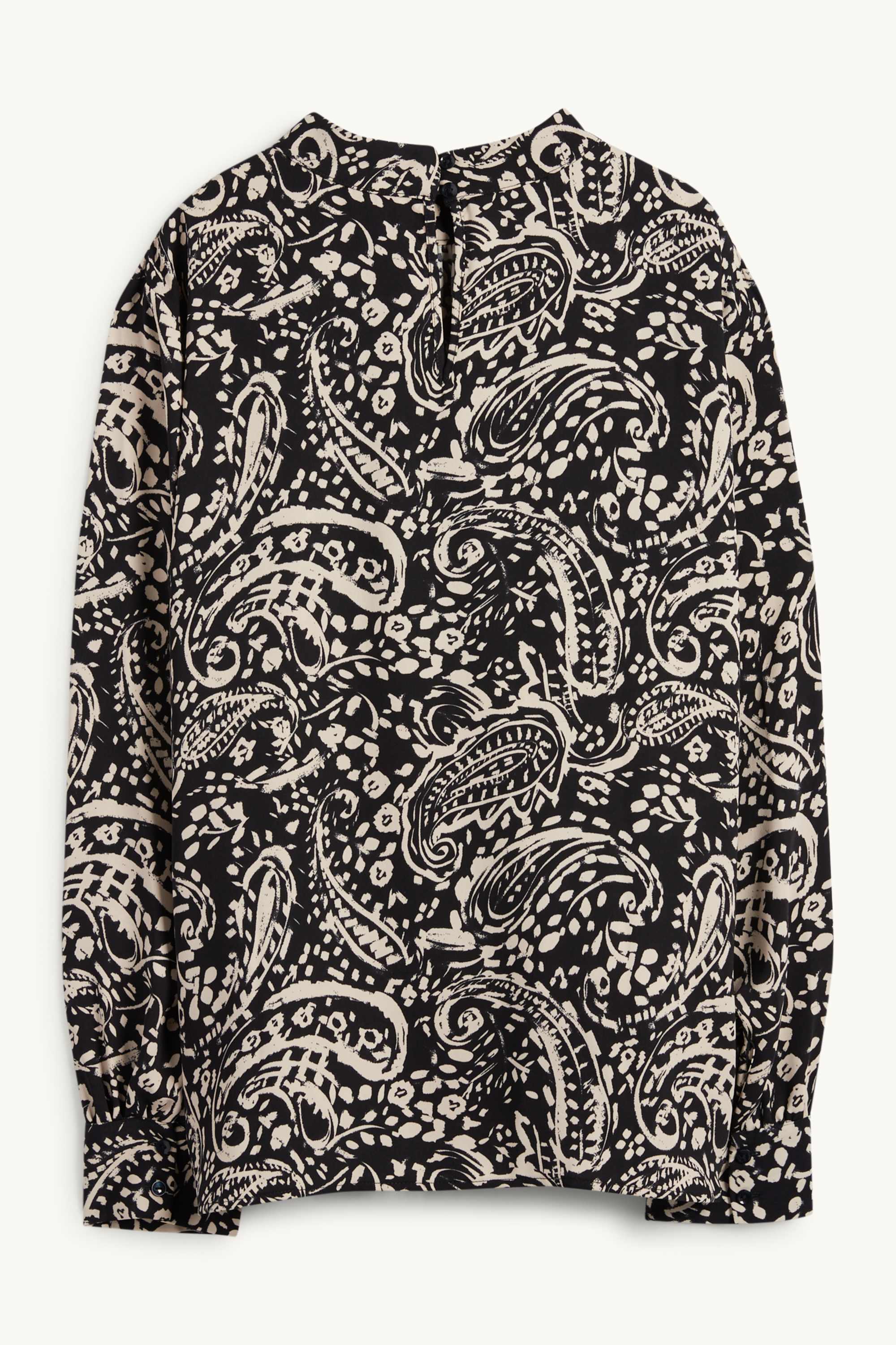 Blouse - patterned black / beige