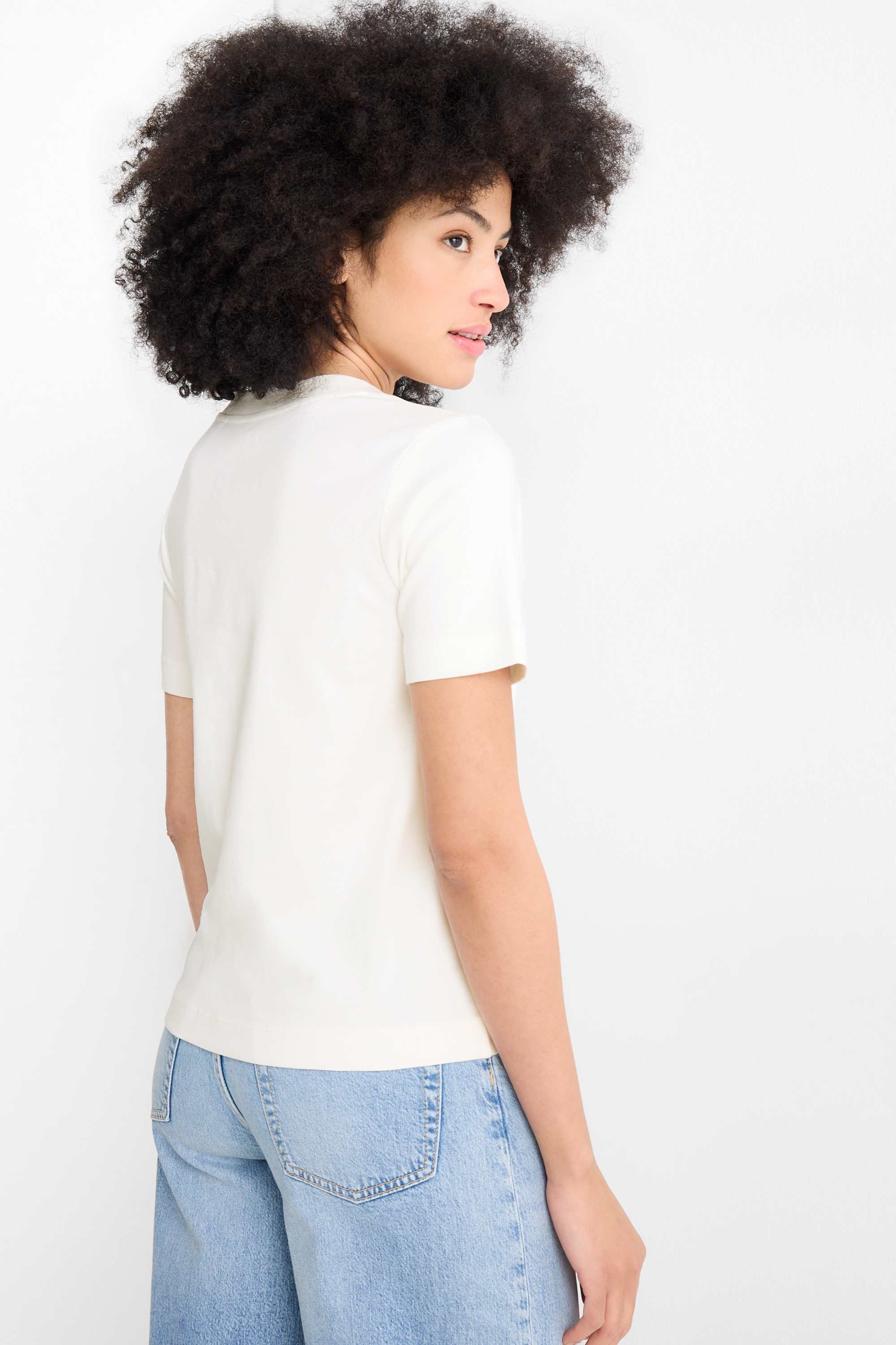 V-neck T-shirt - slim fit white
