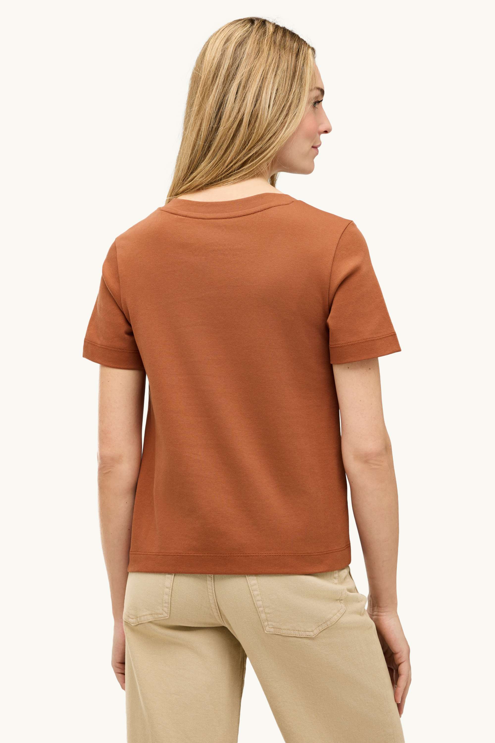 V-neck T-shirt - slim fit brown