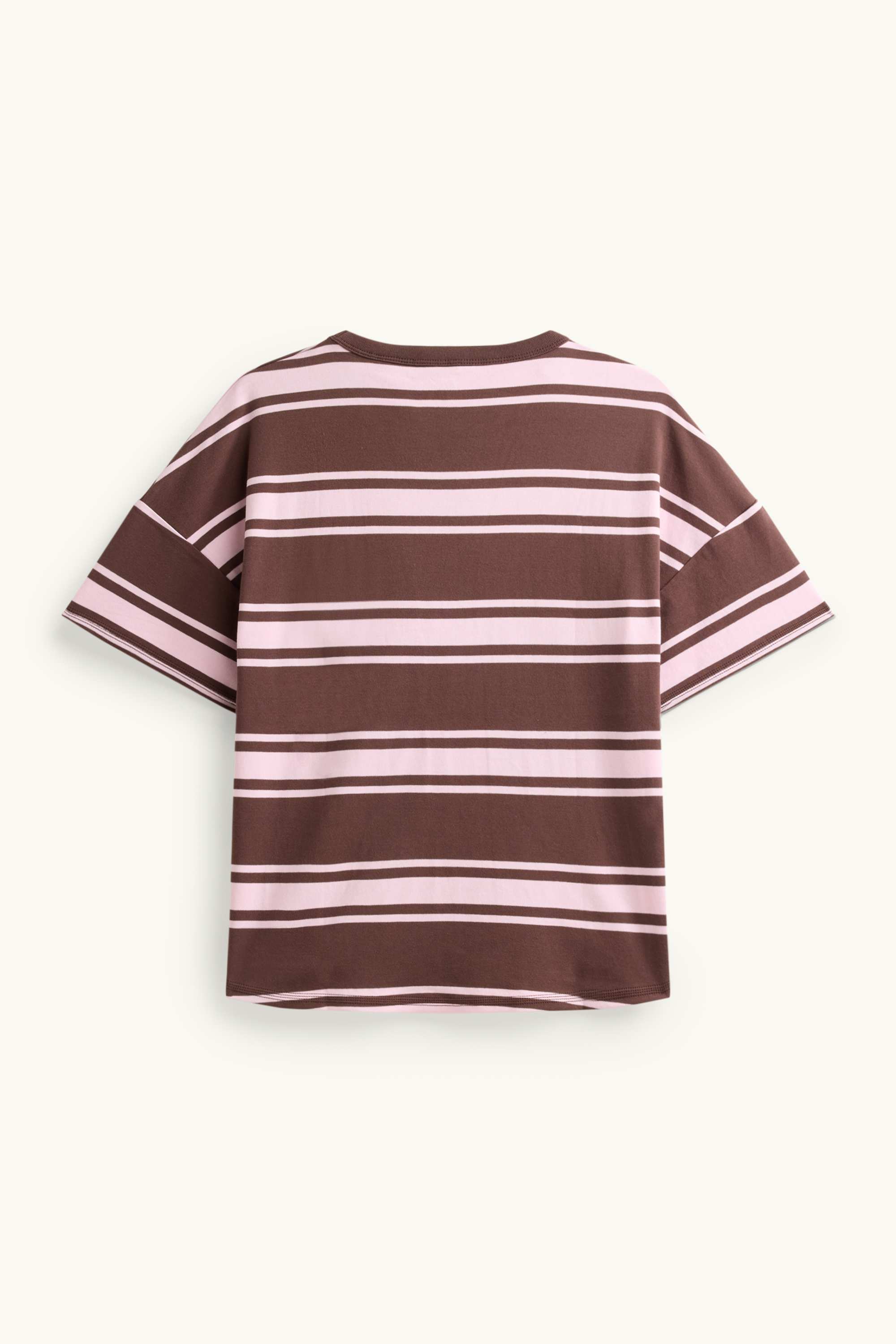 T-shirt - oversized - striped brown / rose