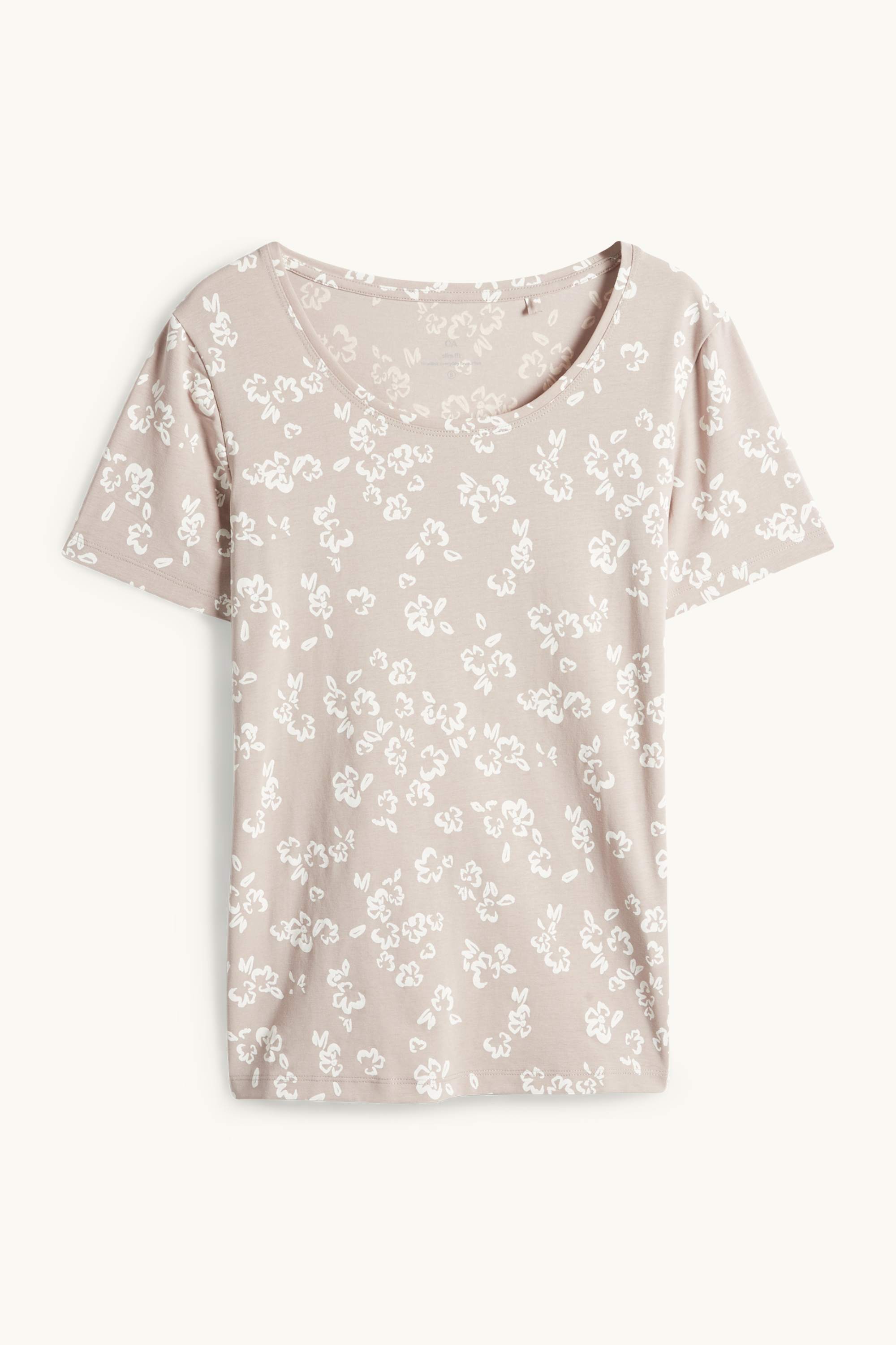 T-shirt - slim fit - floral beige