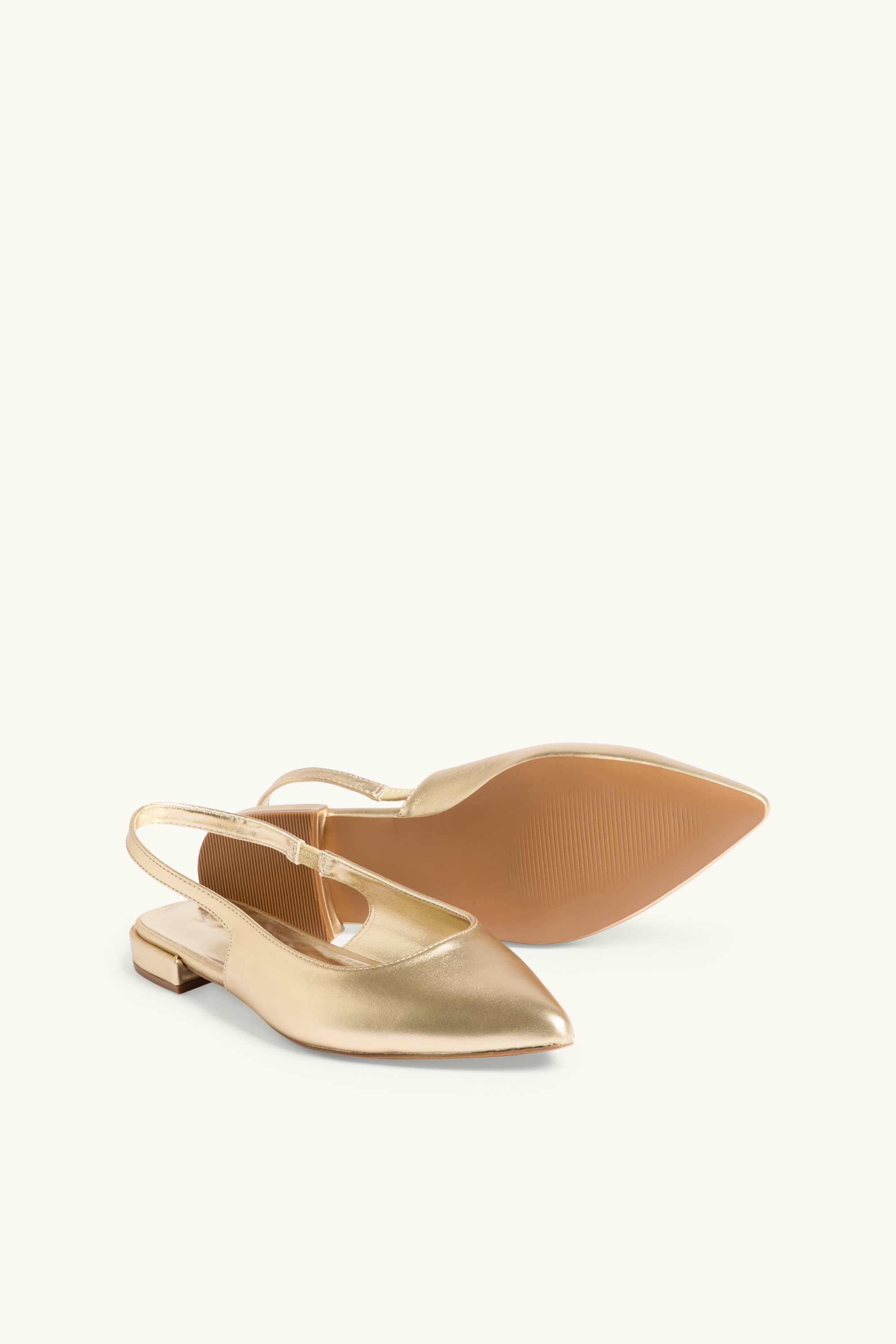 Sandals - faux leather - shiny gold