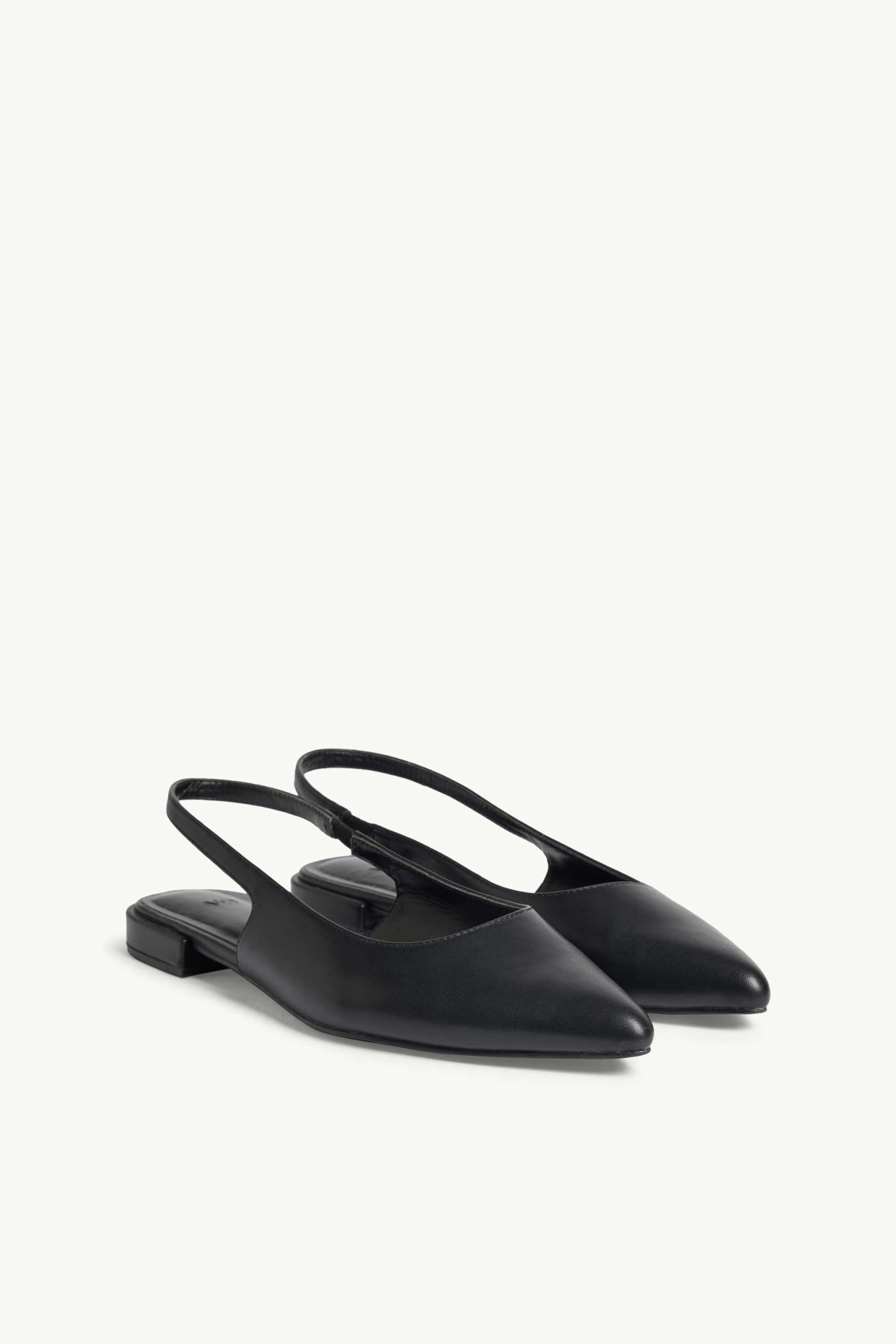 Sandals - faux leather - shiny black