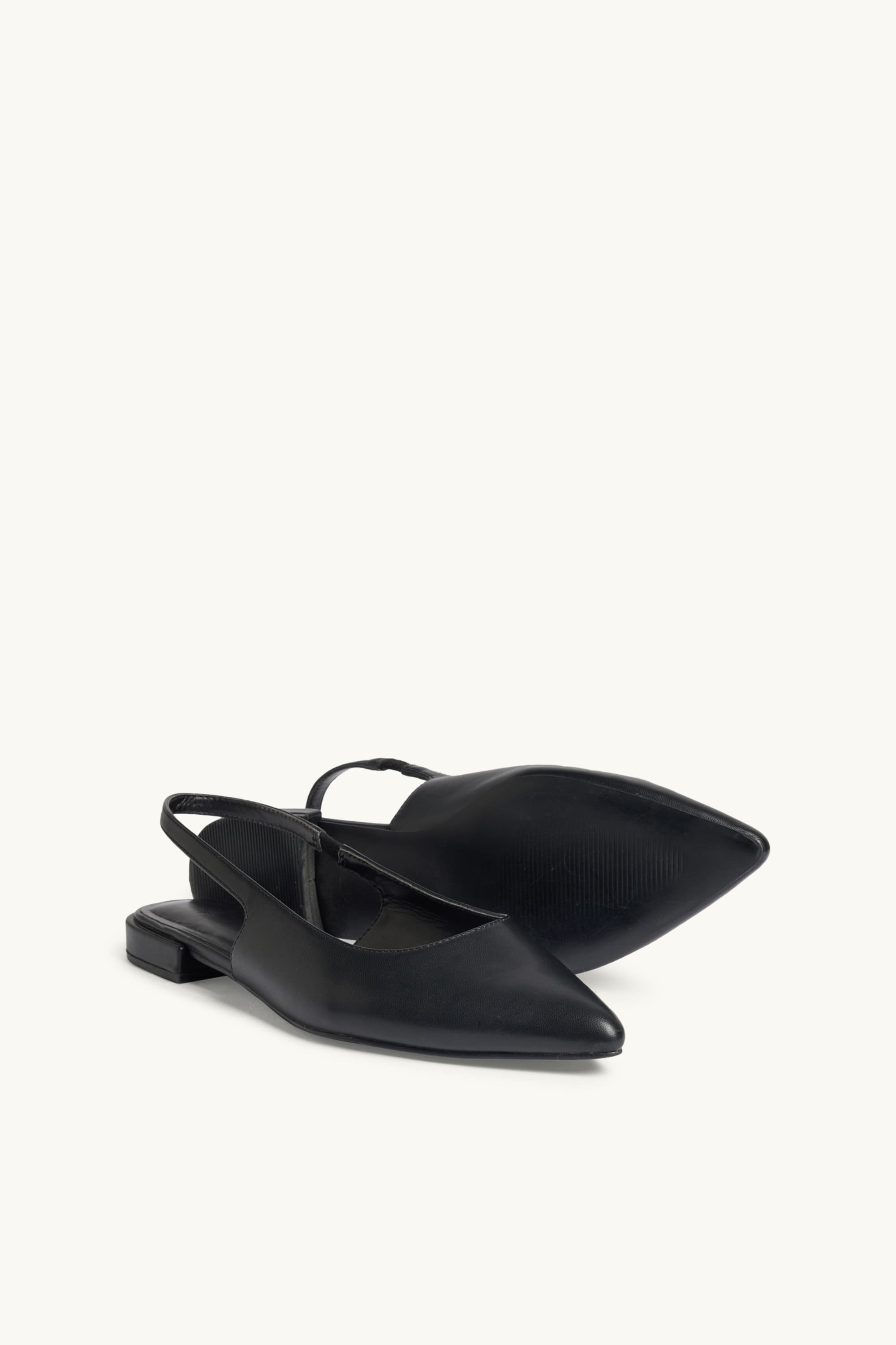 Sandals - faux leather - shiny black