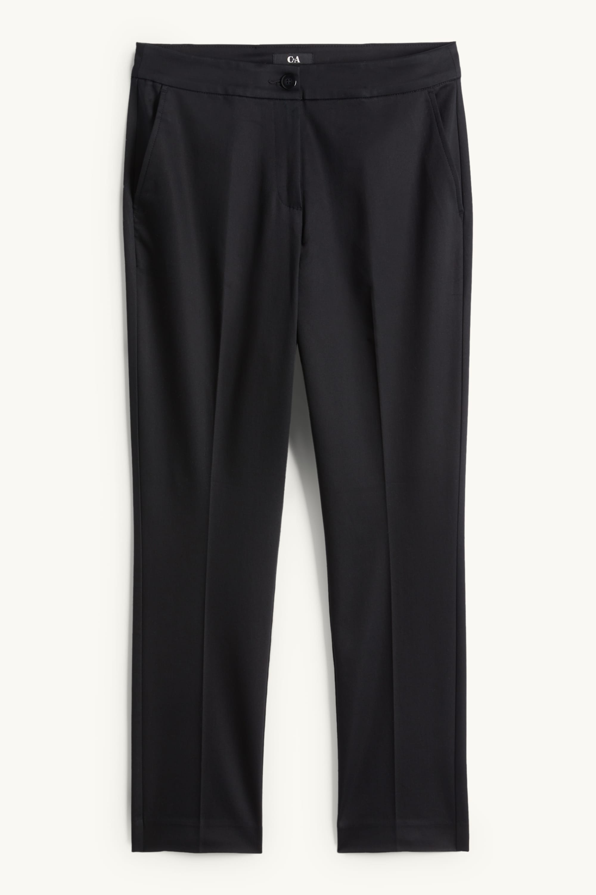 Cloth trousers - mid-rise waist - slim fit black