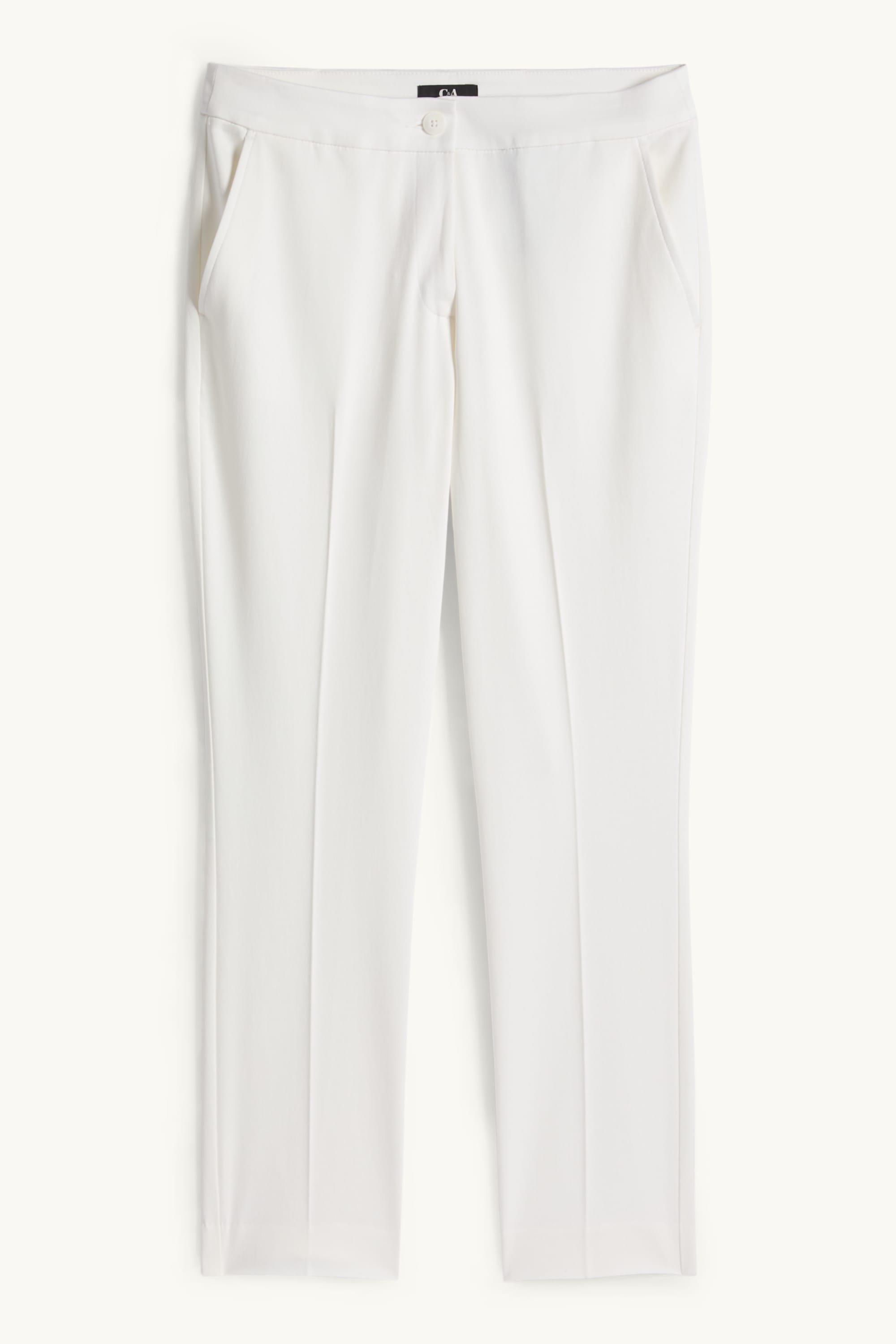 Cloth trousers - mid-rise waist - slim fit white