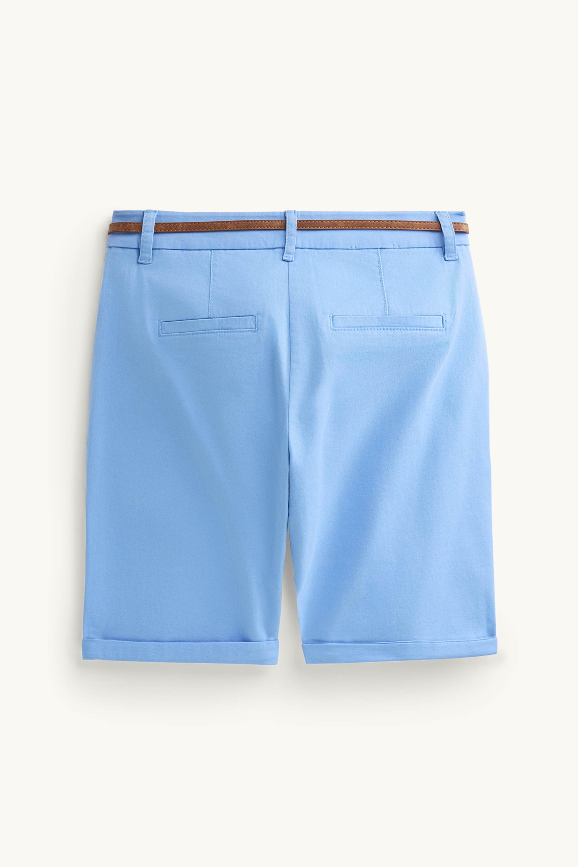 Bermuda shorts with belt - mid-rise waist light blue
