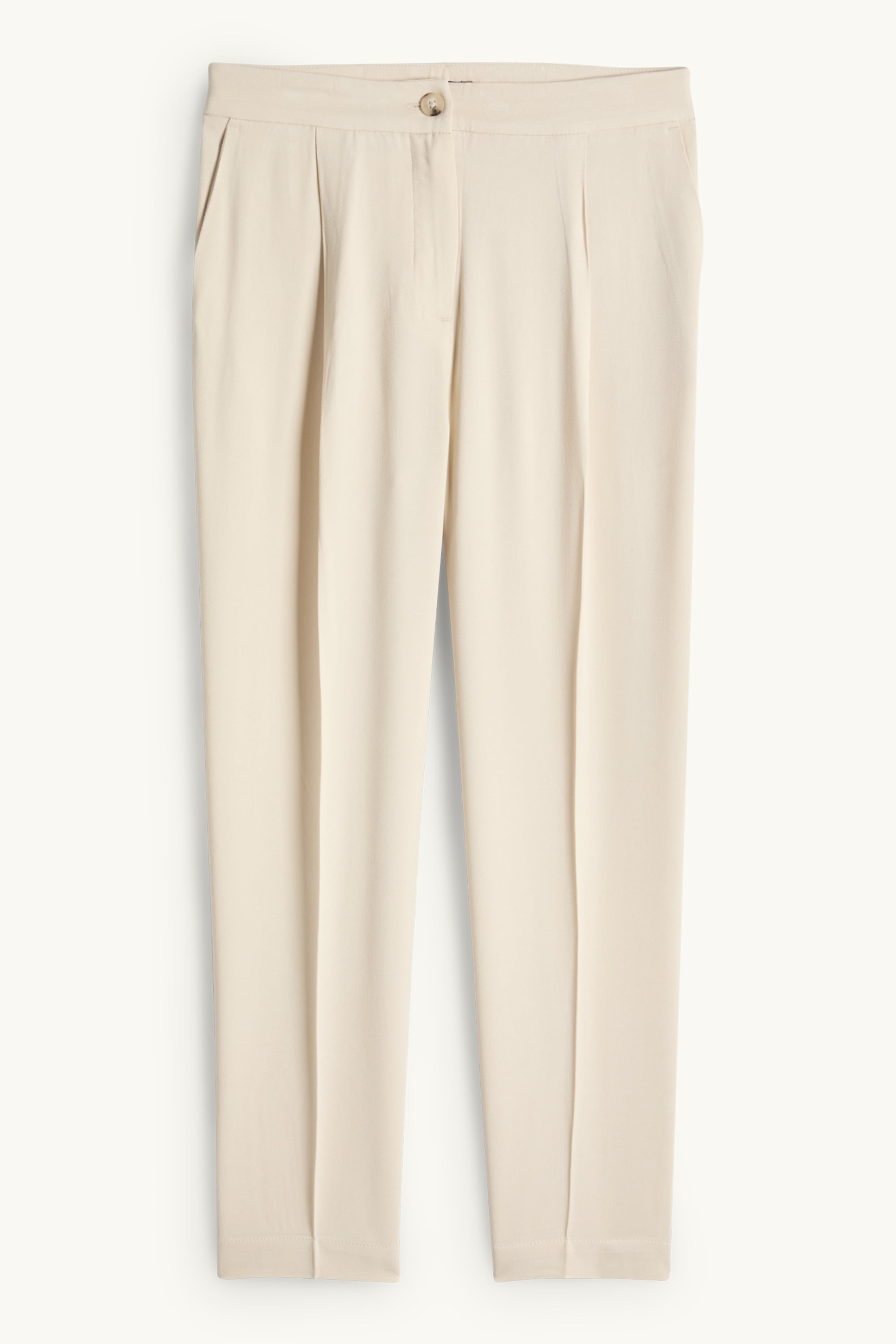 Cloth trousers - high waist - tapered fit creme