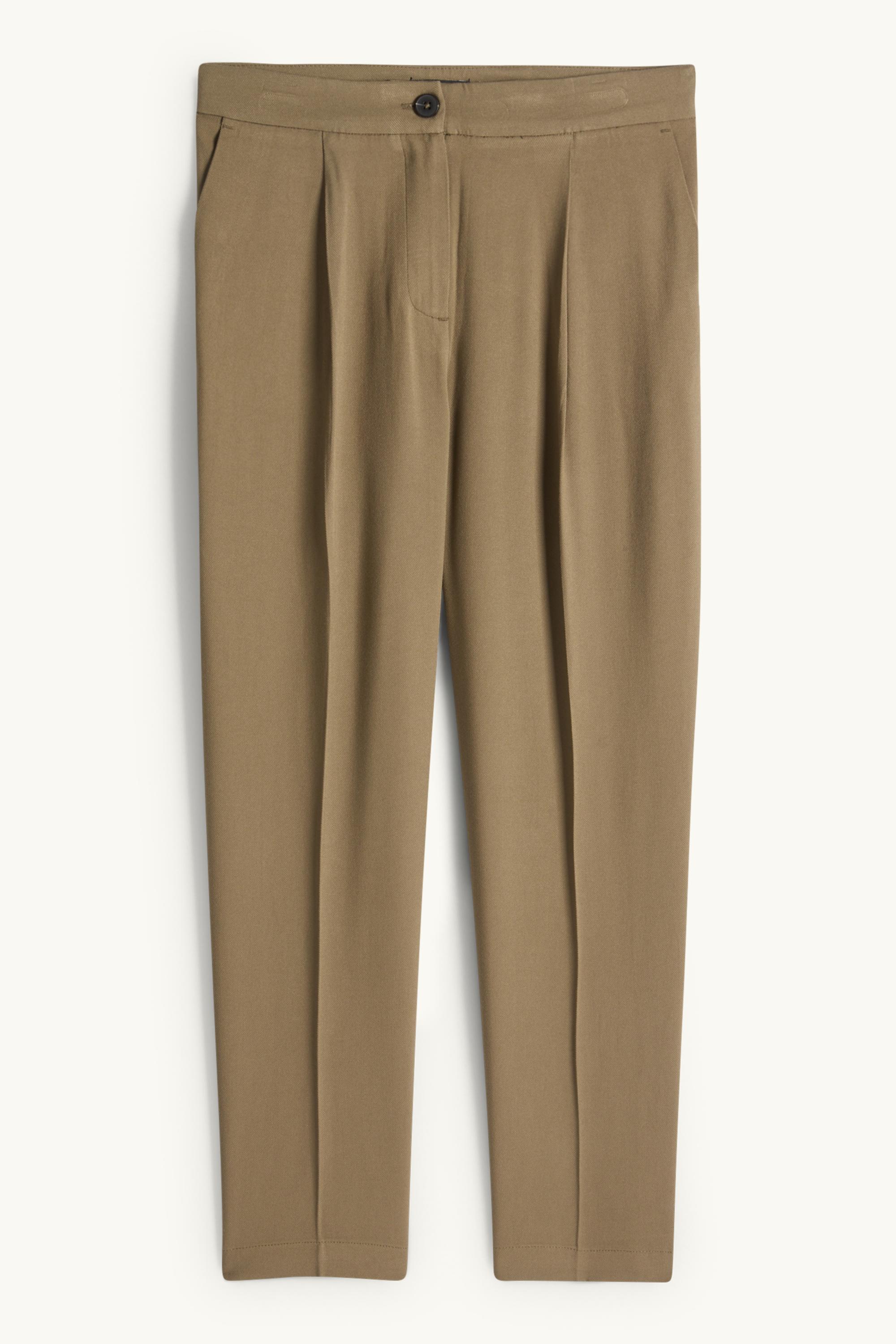 Cloth trousers - high waist - tapered fit khaki