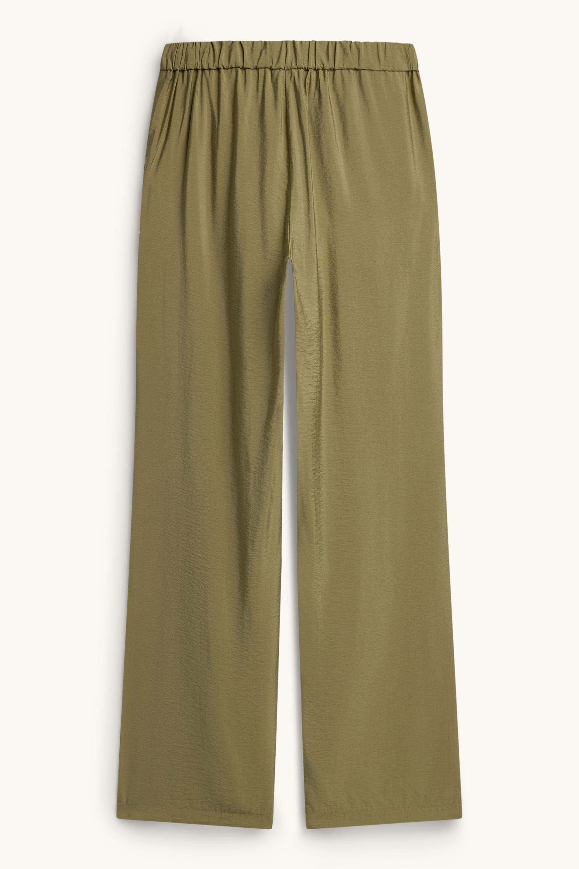 Cloth trousers - high waist - wide leg khaki