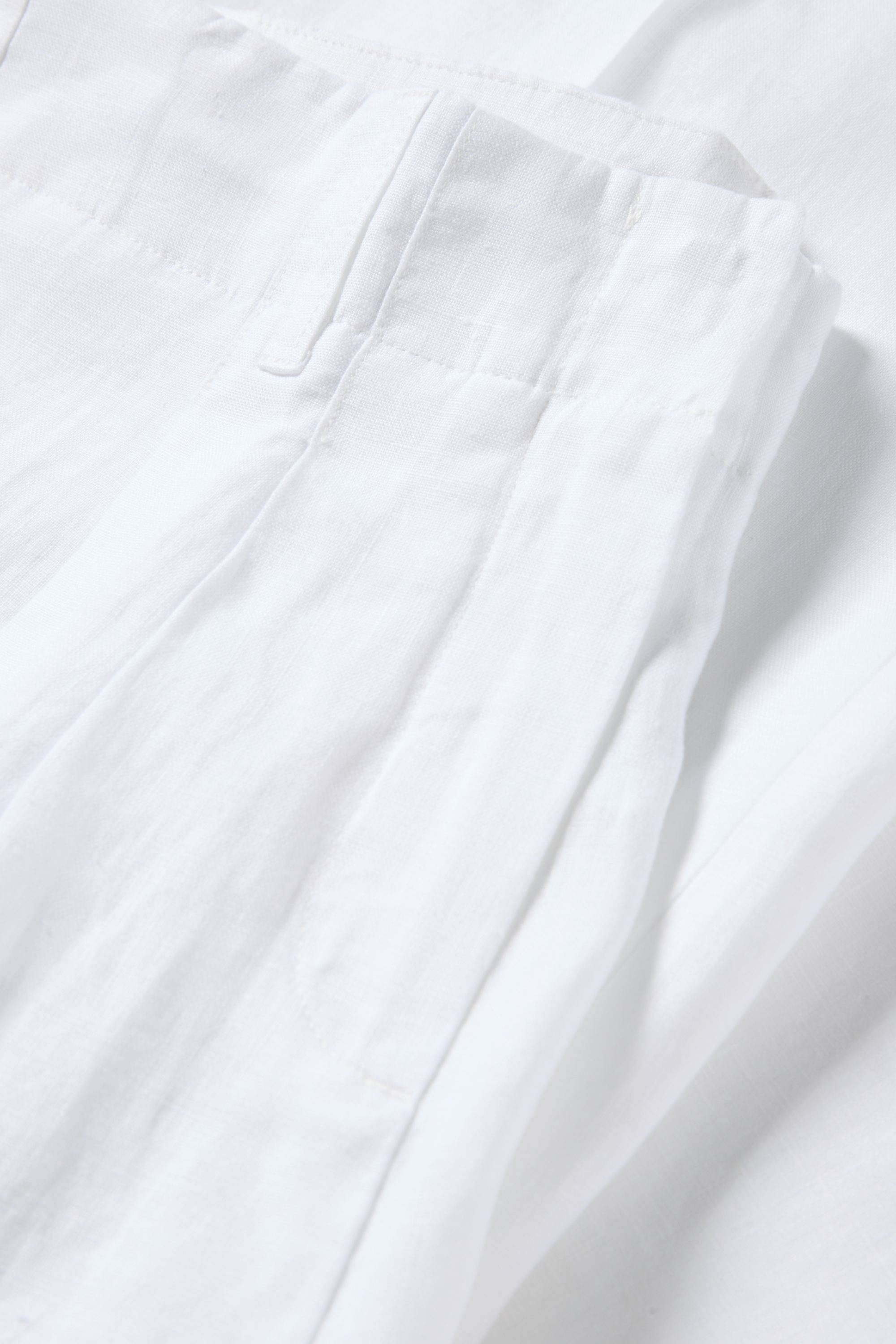 Linen trousers - high waist - wide leg white