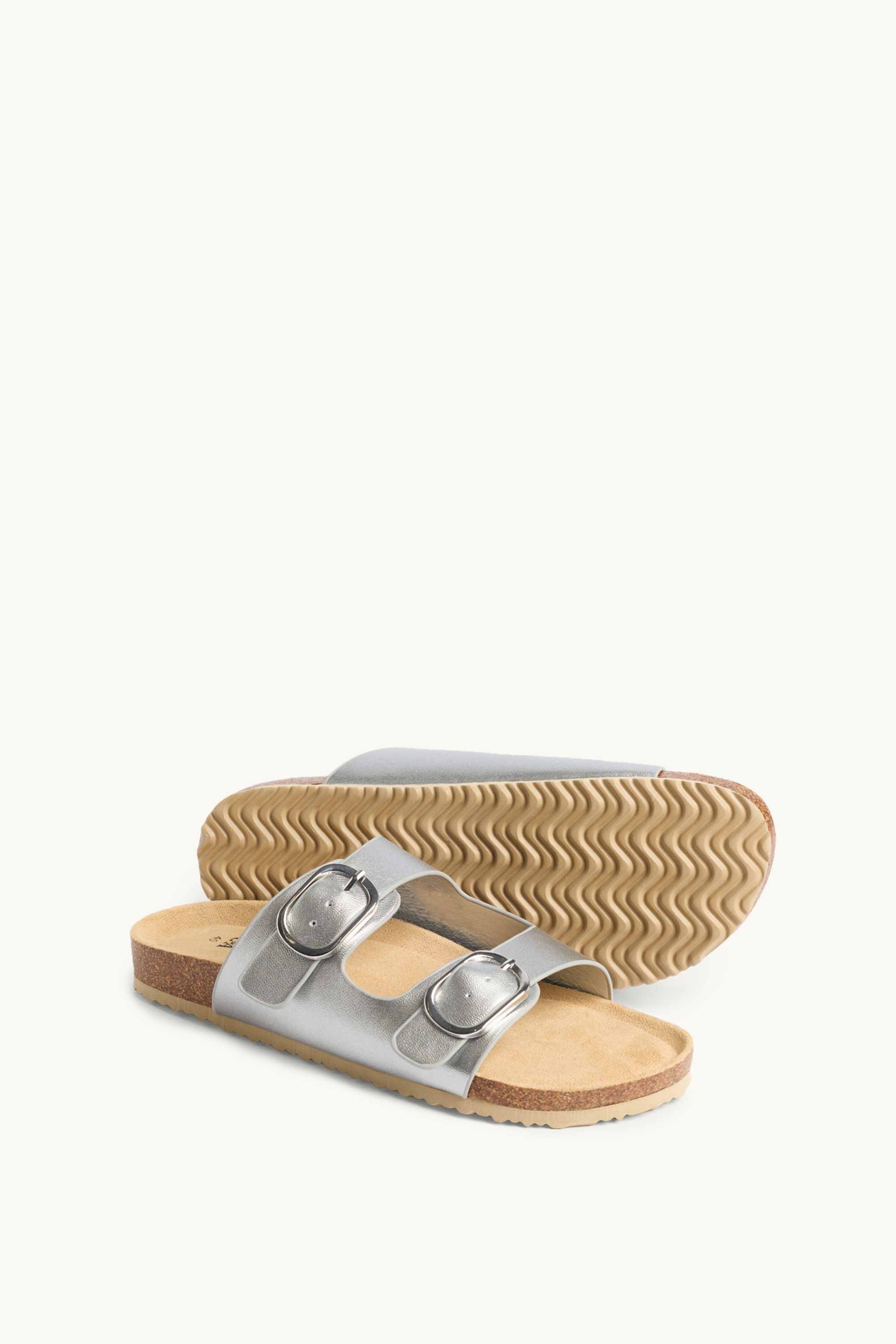 Sandals - faux leather silver