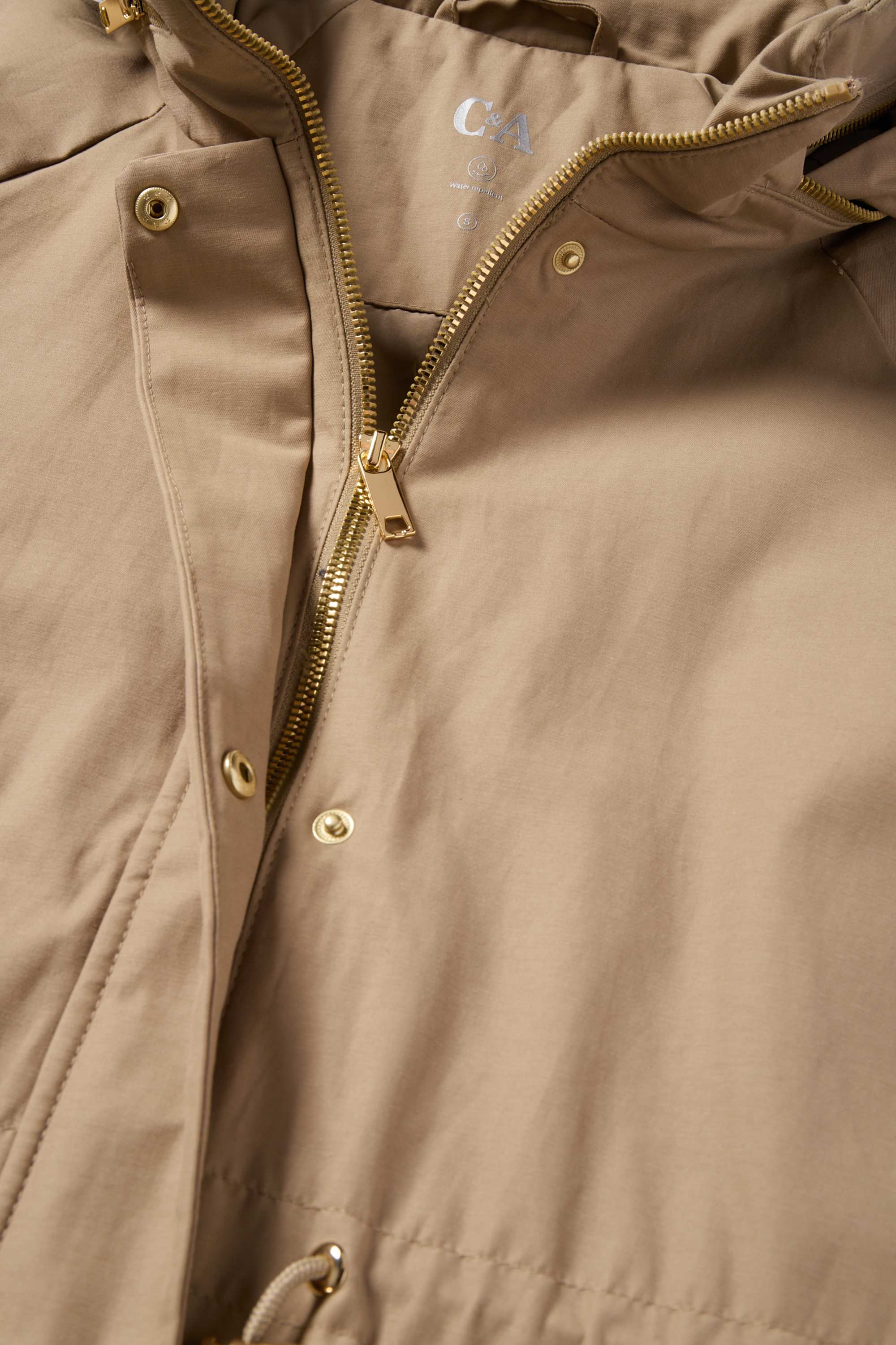 Parka with hood - water-repellent khaki