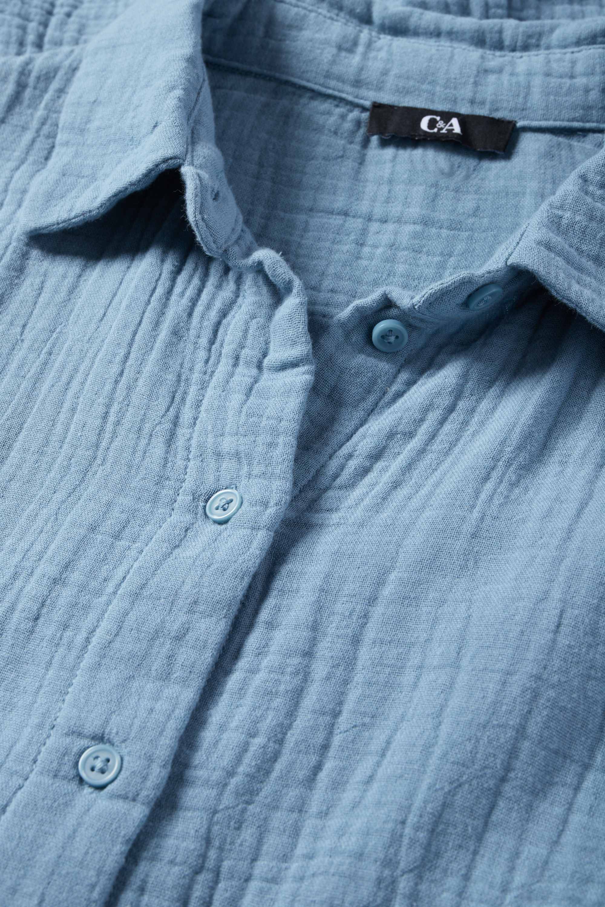 Cheesecloth blouse blue