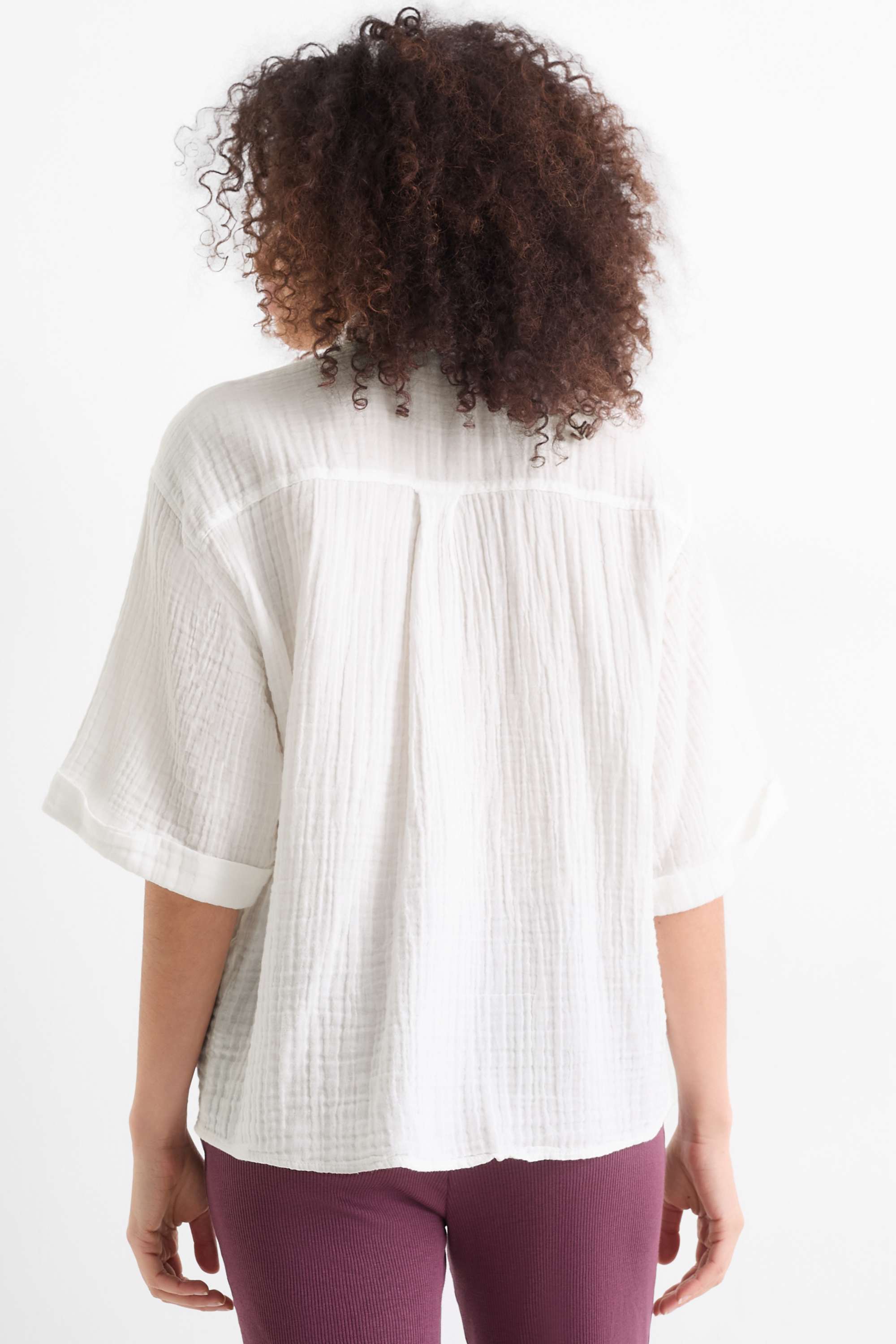 Cheesecloth blouse white