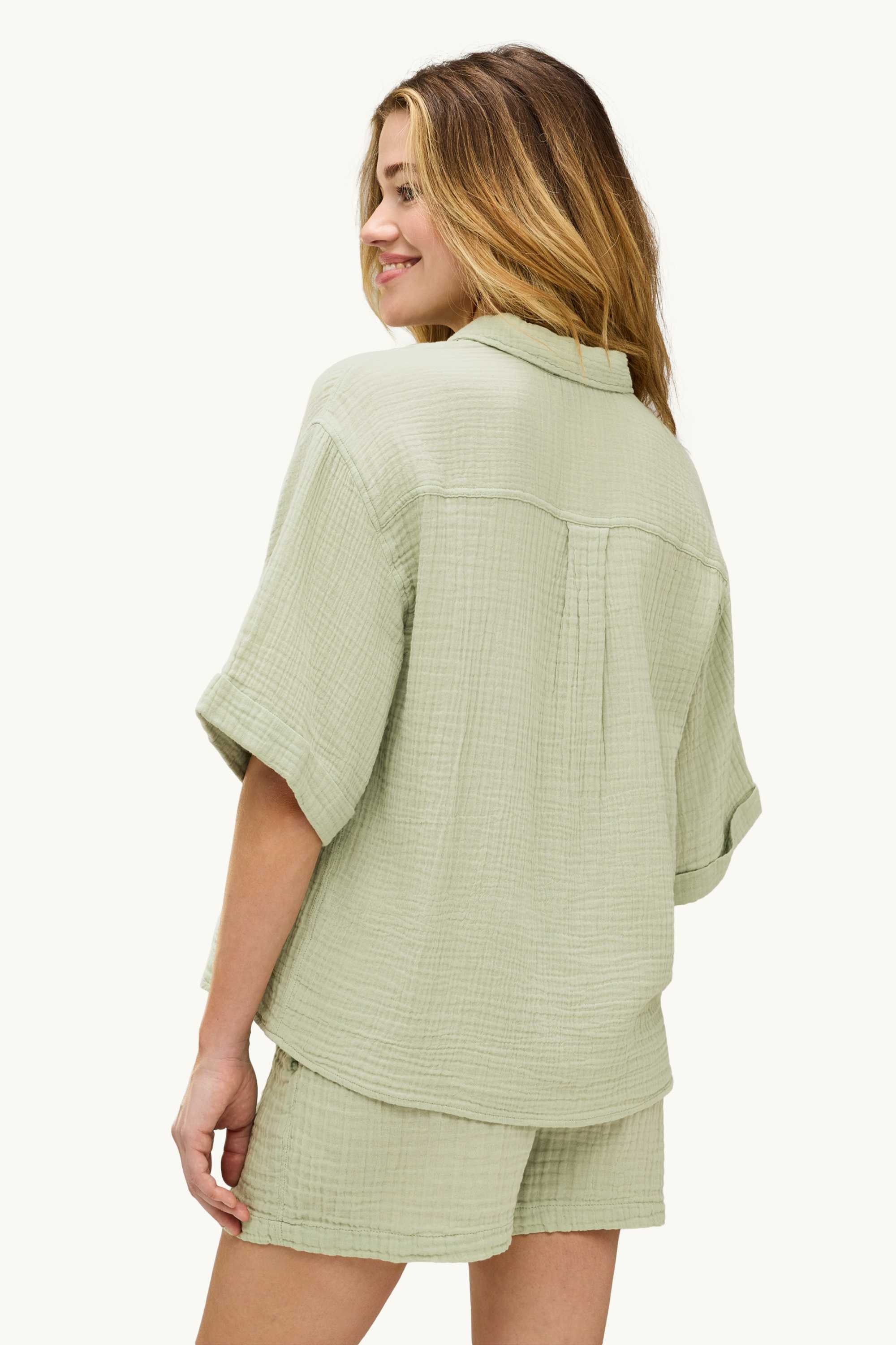 Cheesecloth blouse light green