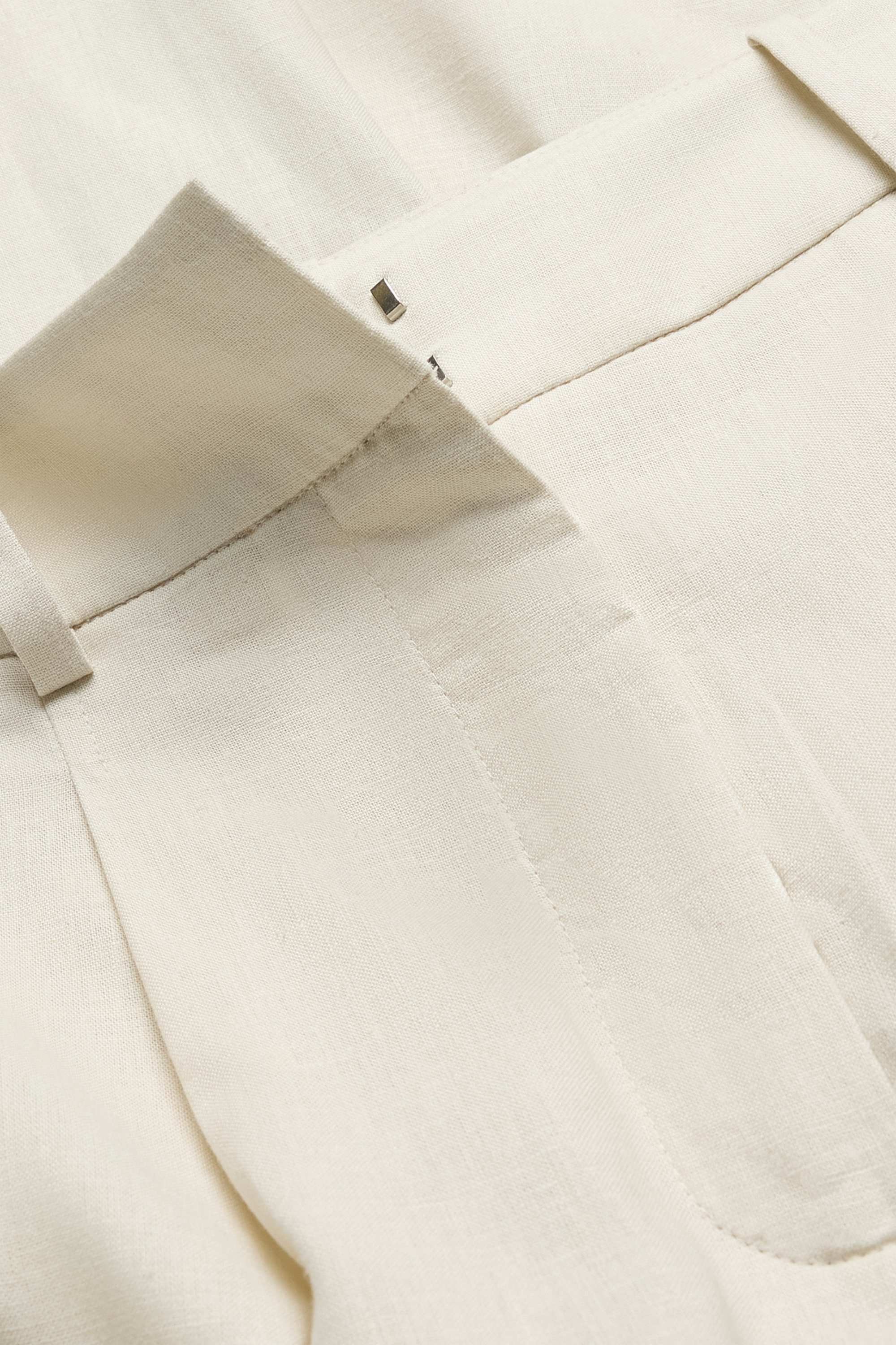 Business trousers - high waist - wide leg - linen blend cremewhite