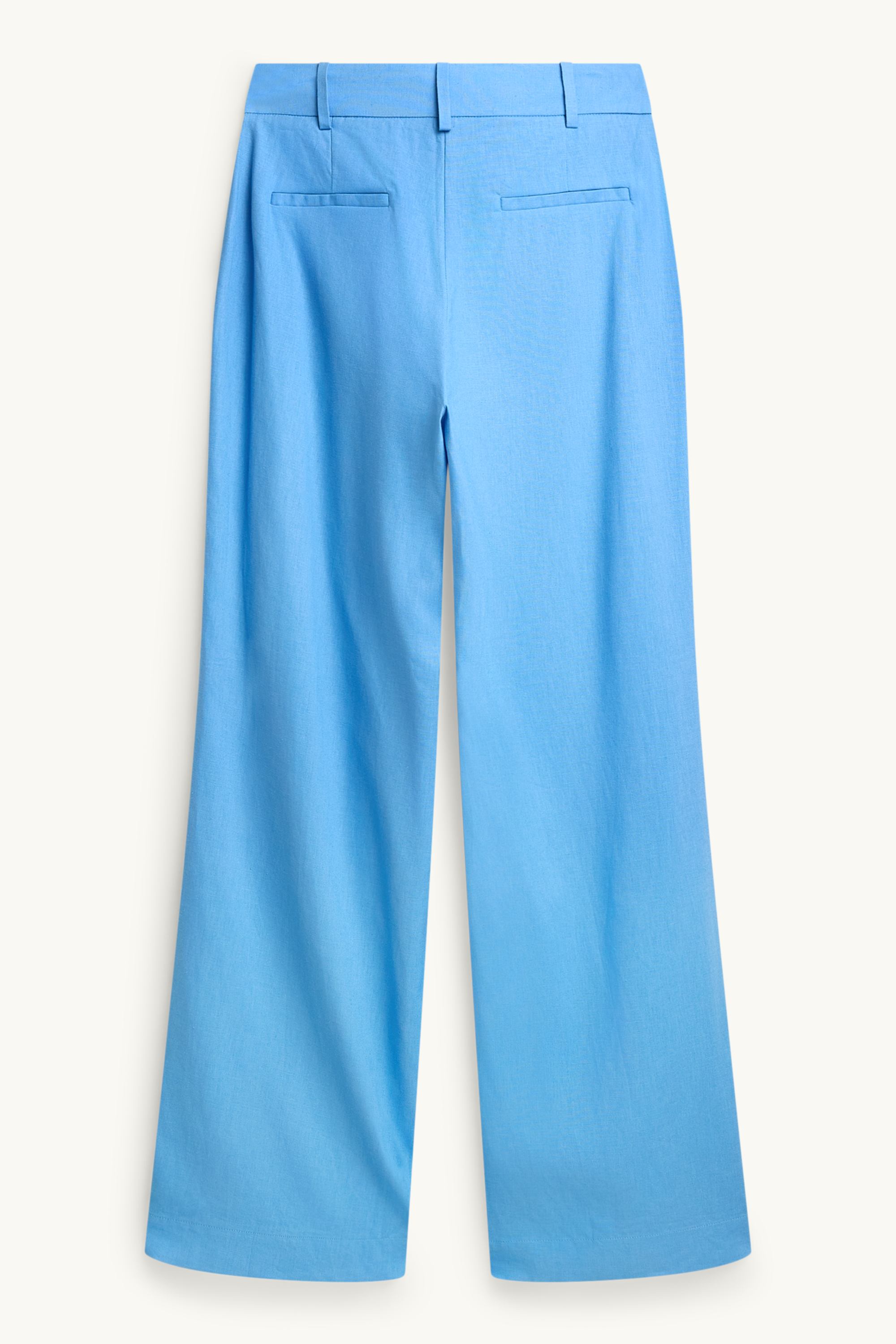 Business trousers - high waist - wide leg - linen blend blue