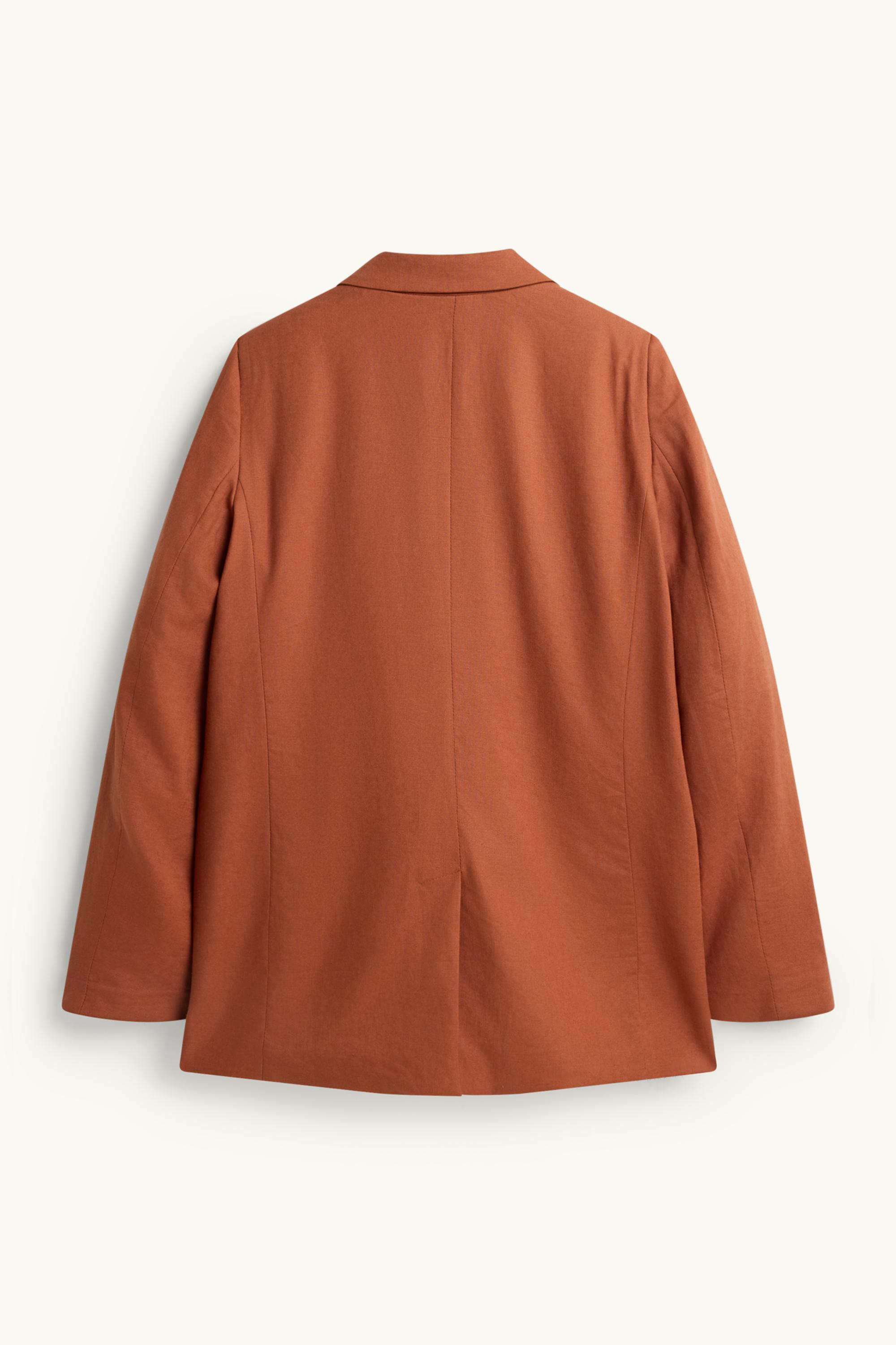 Business blazer with linen content - regular fit brown