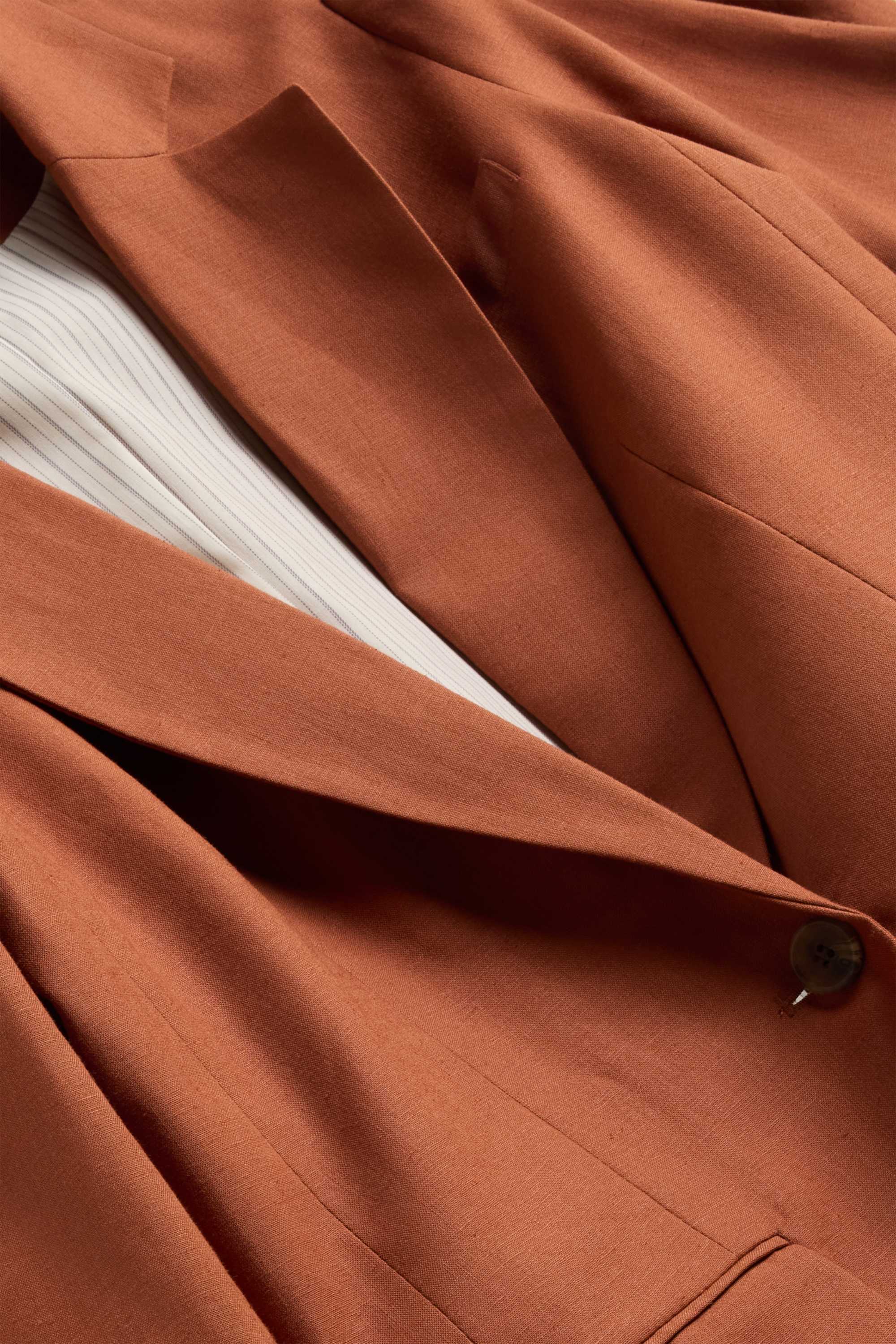Business blazer with linen content - regular fit brown