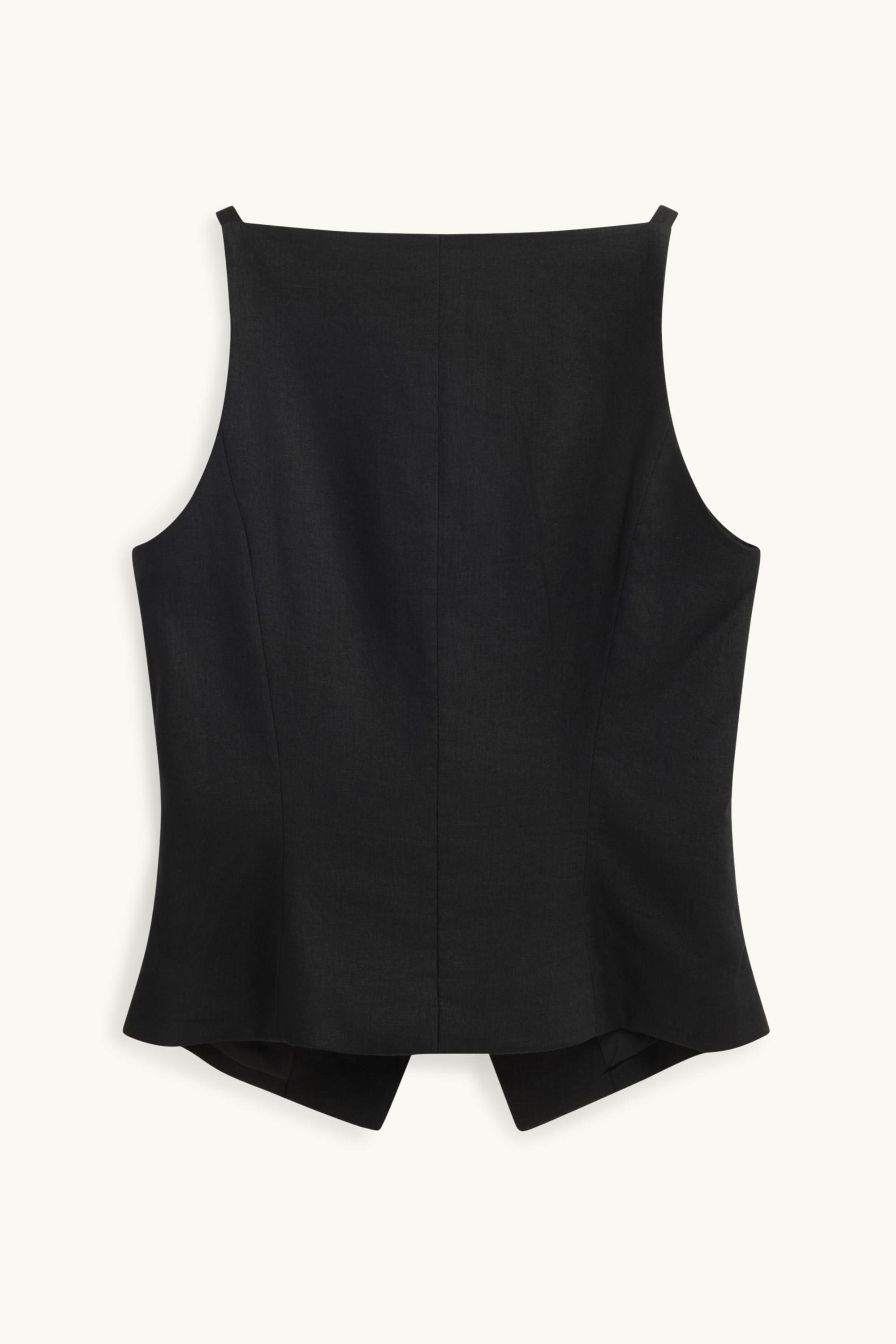 Business waistcoat - fitted - linen blend black