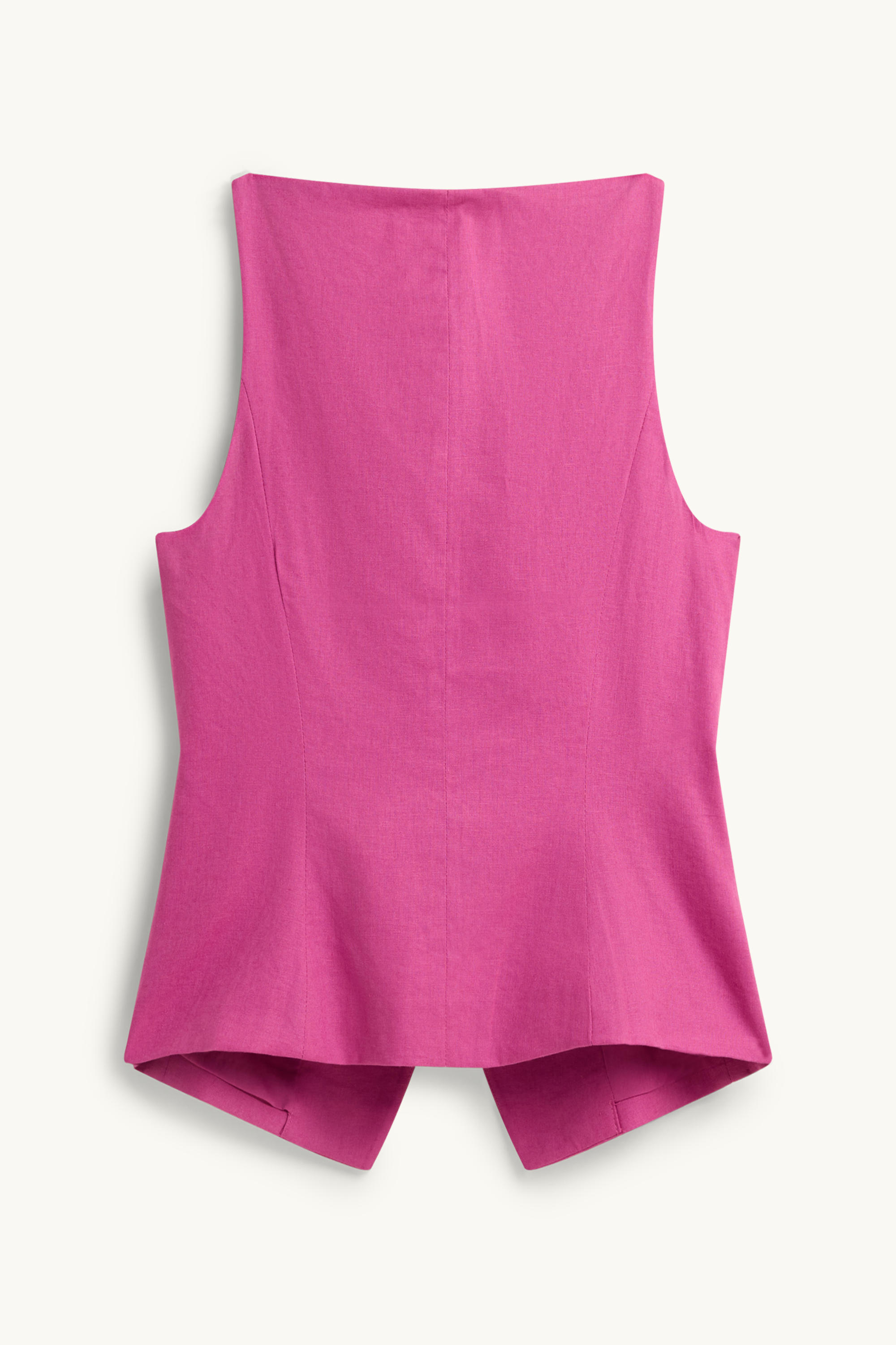 Business waistcoat - fitted - linen blend pink