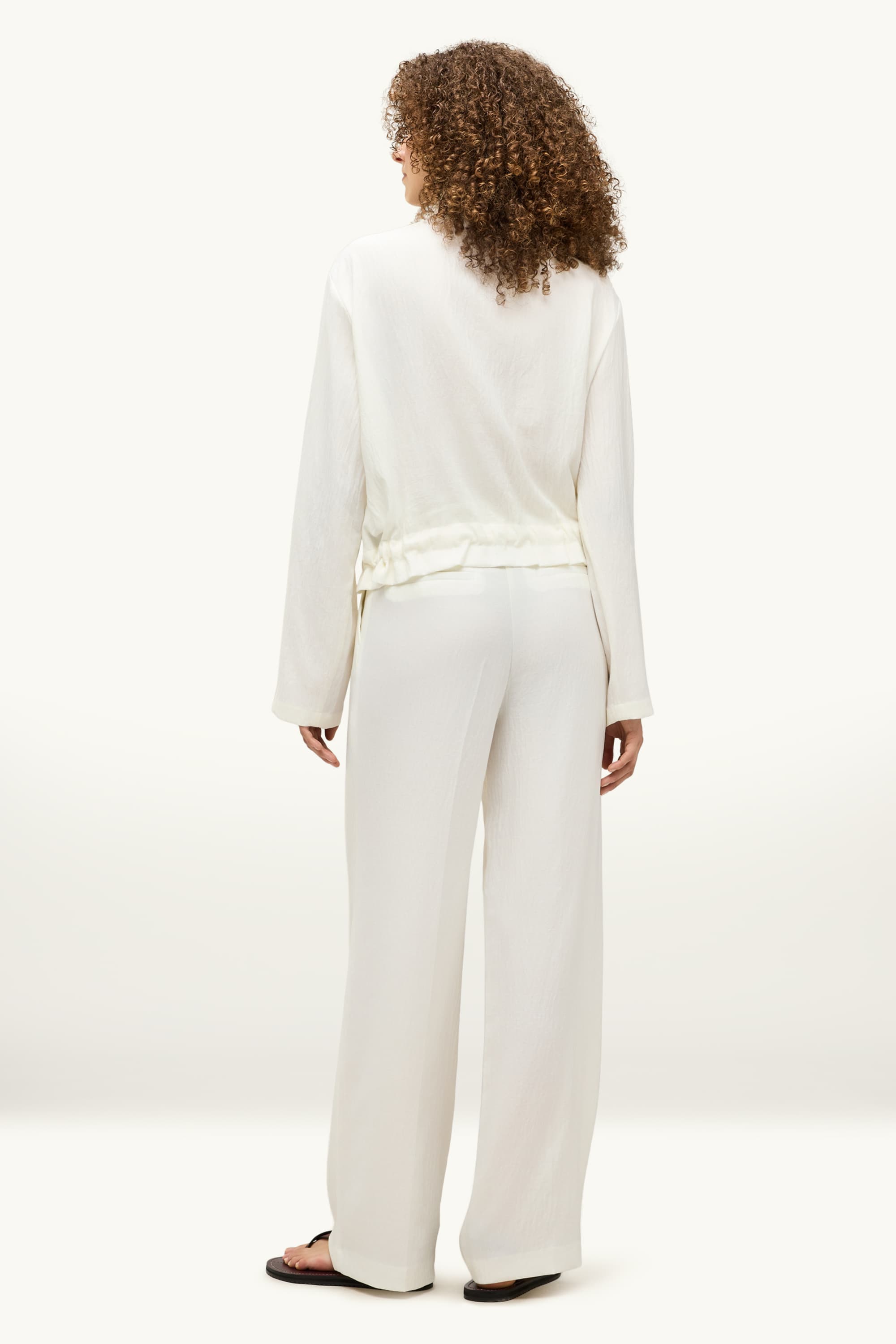 Business trousers - high-rise waist - regular fit cremewhite