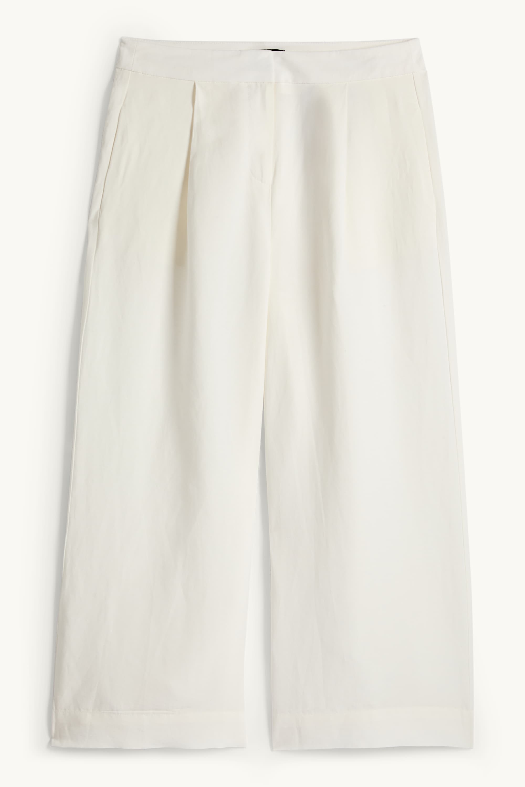 Business trousers with linen content - high waist - wide leg cremewhite